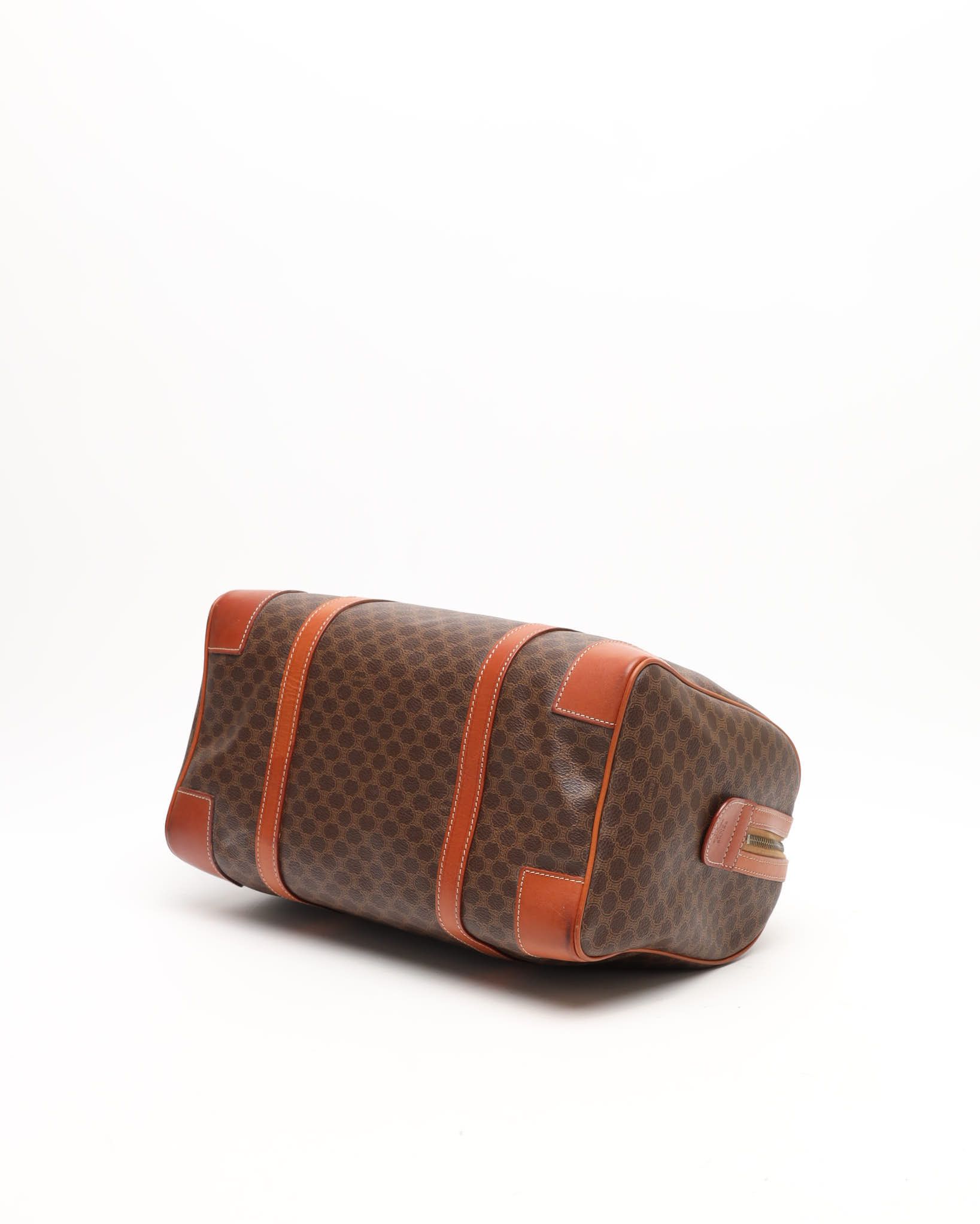 Celine Céline Macadam Boston Bag In Brown