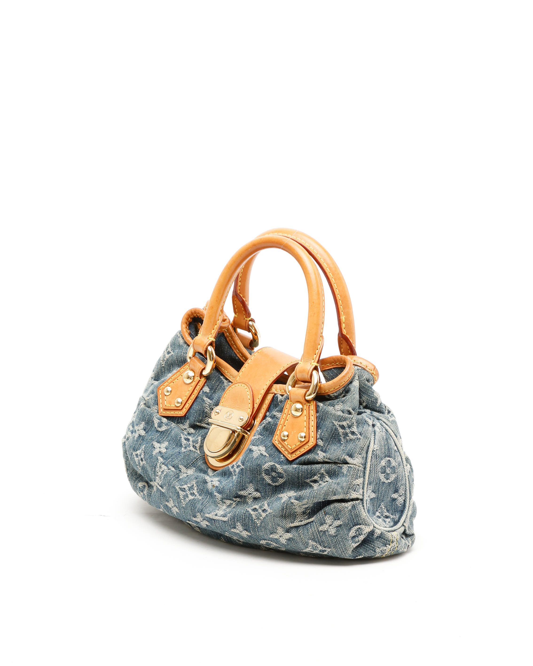 Pre-owned Louis Vuitton Monogram Denim Pleaty Handbag In Multi