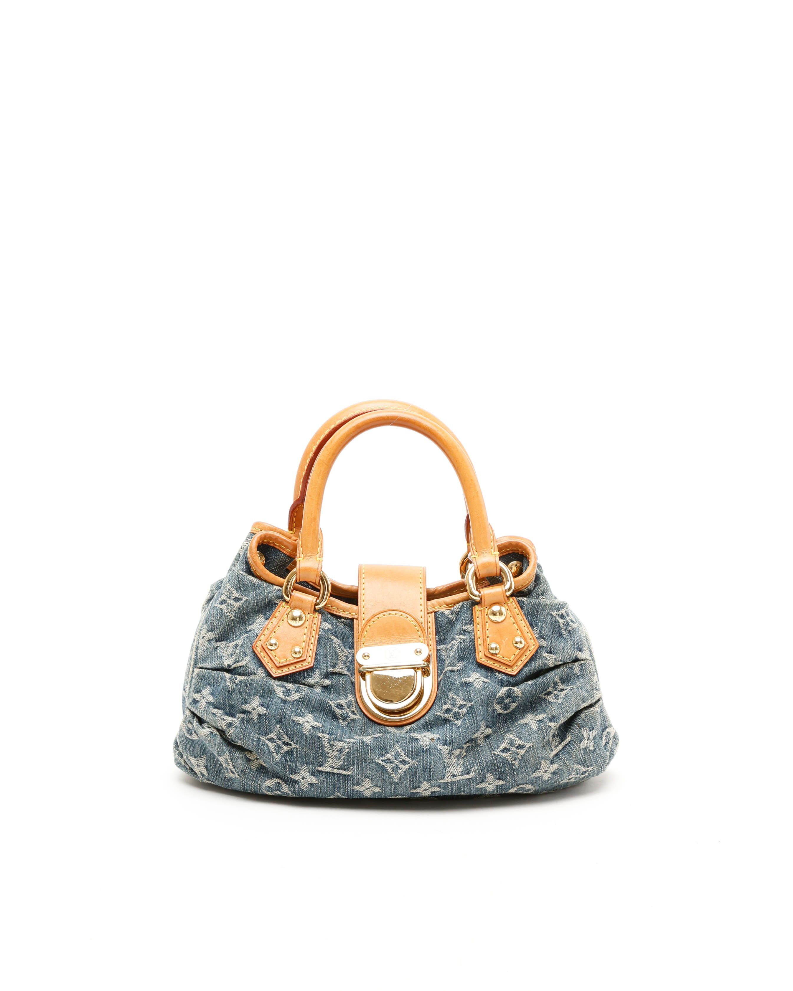 Pre-owned Louis Vuitton Monogram Denim Pleaty Handbag In Multi