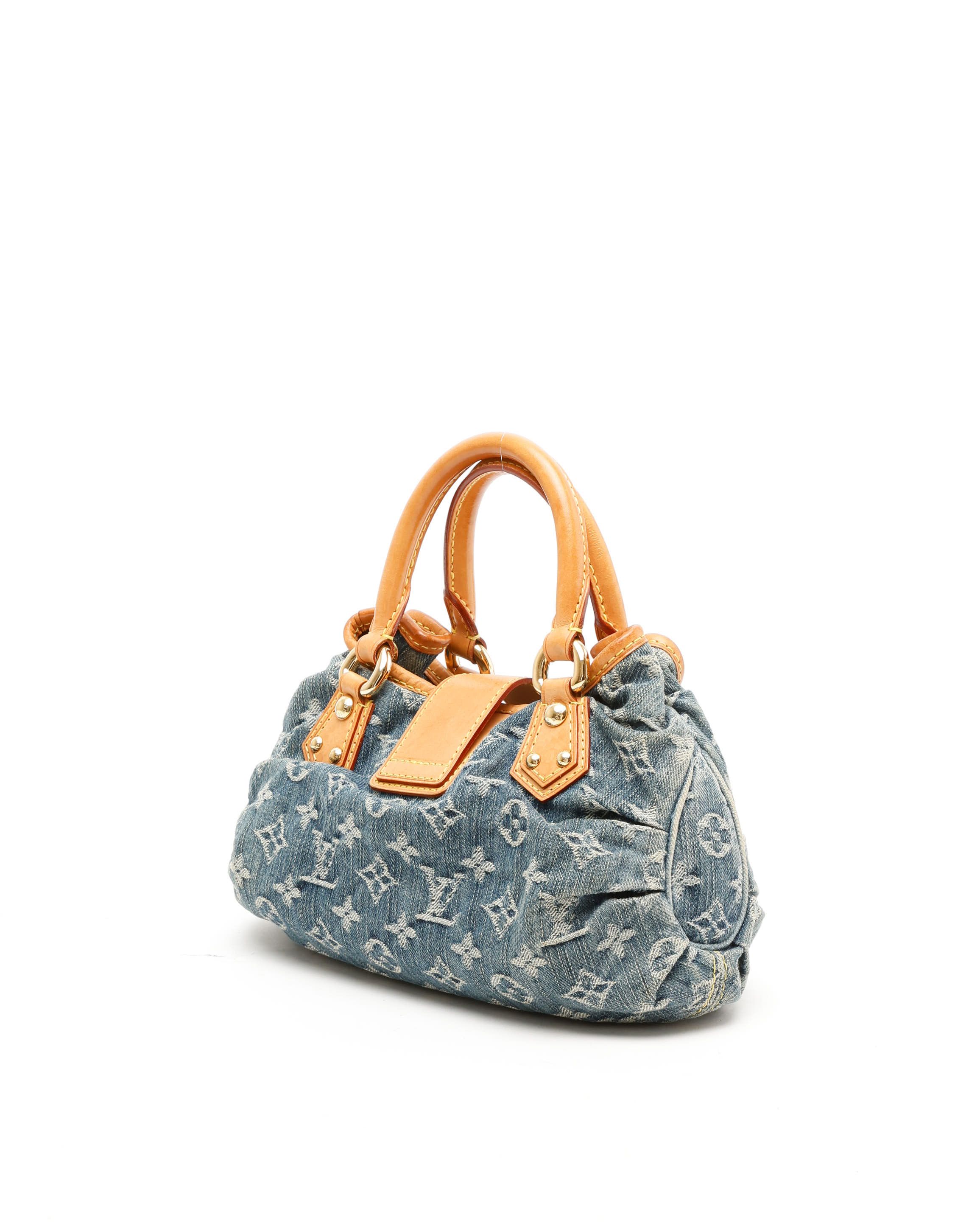 Pre-owned Louis Vuitton Monogram Denim Pleaty Handbag In Multi