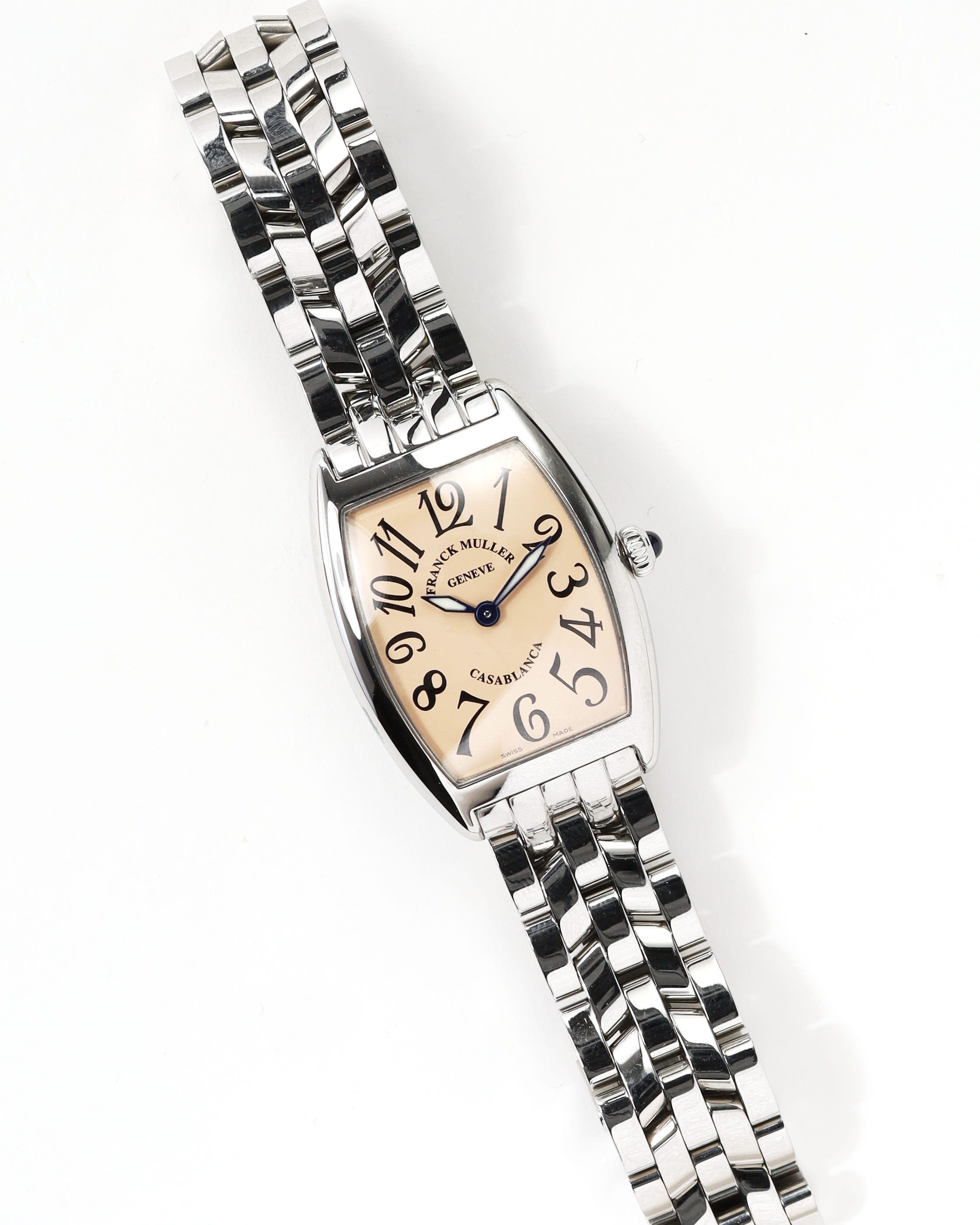 Franck Muller Casablanca Cintrée Curvex 25mm Ref 1752qz Watch In Pink