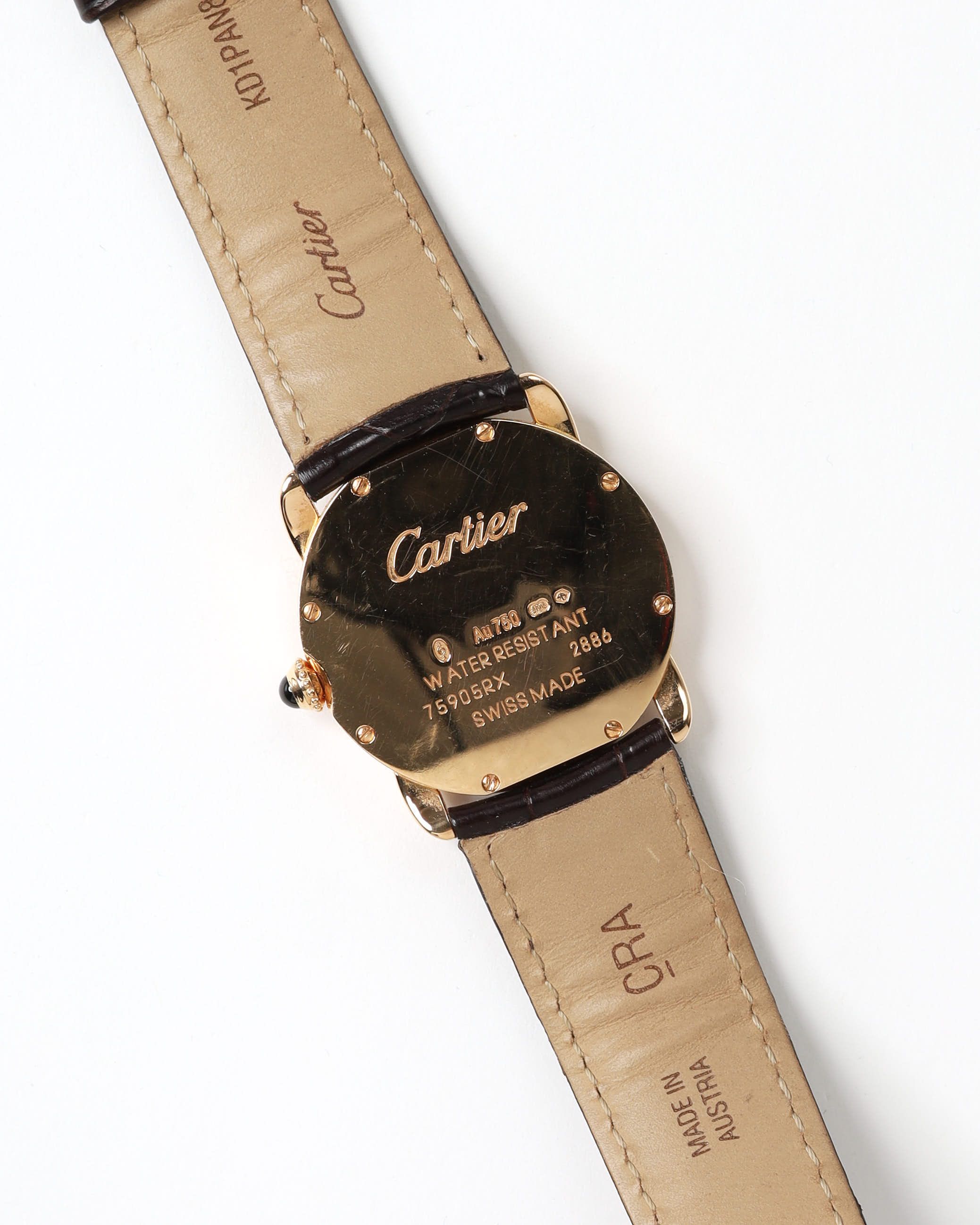 Cartier Ronde Louis 29mm Ref 2886 18k Rose Gold Watch In Black