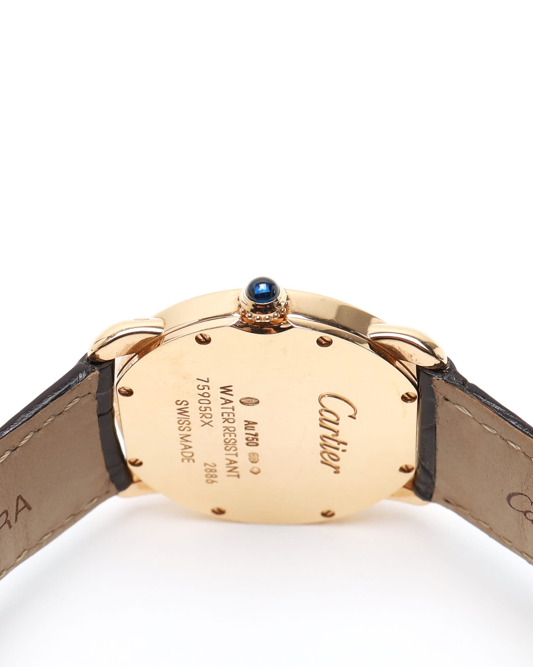 Cartier Ronde Louis 29mm Ref 2886 18k Rose Gold Watch In Black