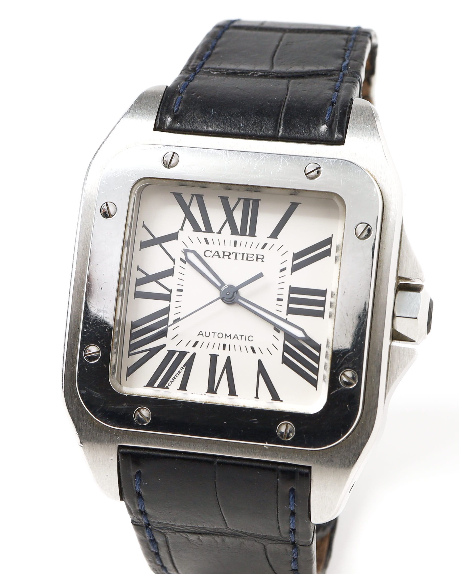 Cartier Santos 100 Xi 41mm Ref 2656 Full Set 2006 Watch In Black