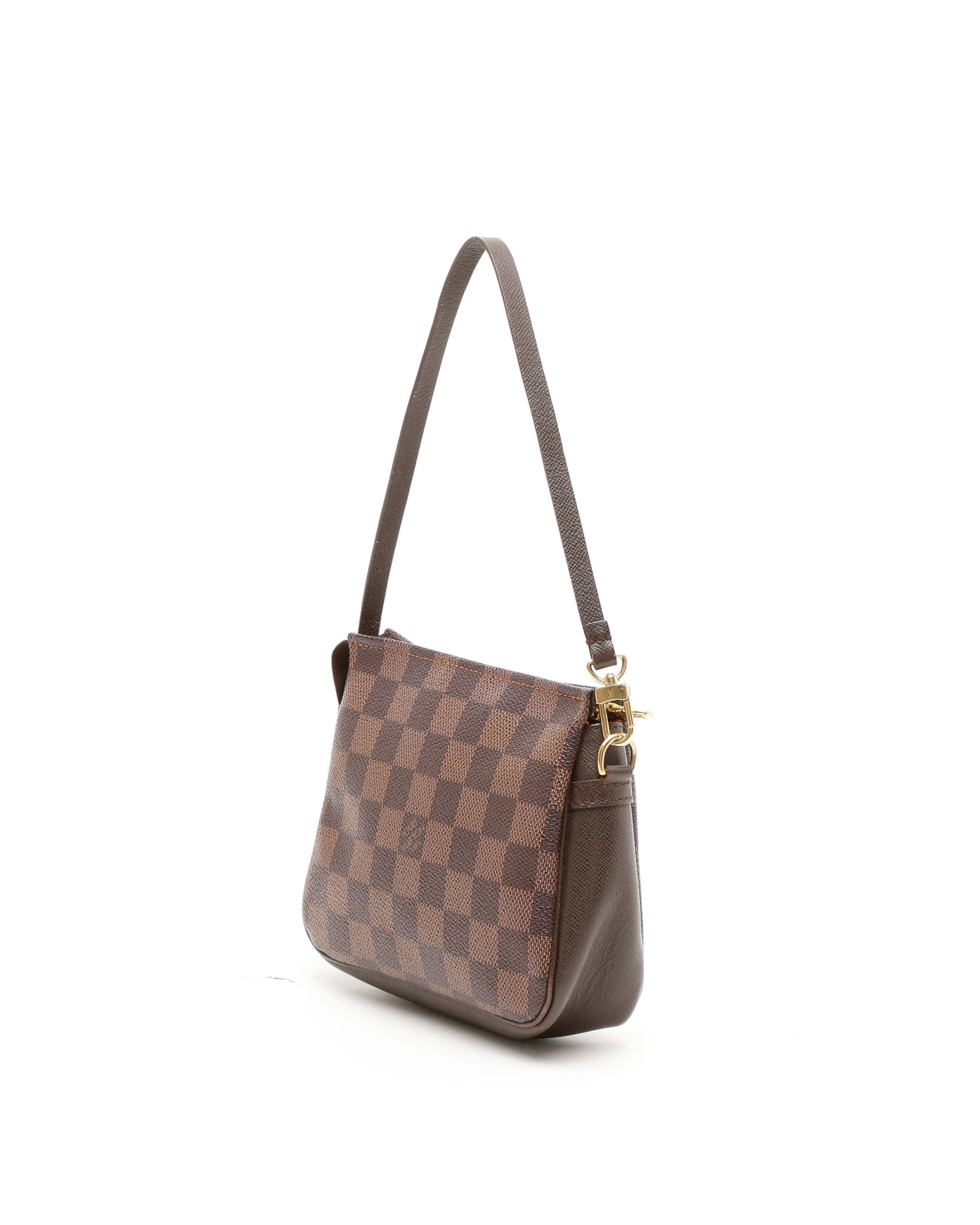 Pre-owned Louis Vuitton Damier Ebene Truth Makeup Bag In Brown