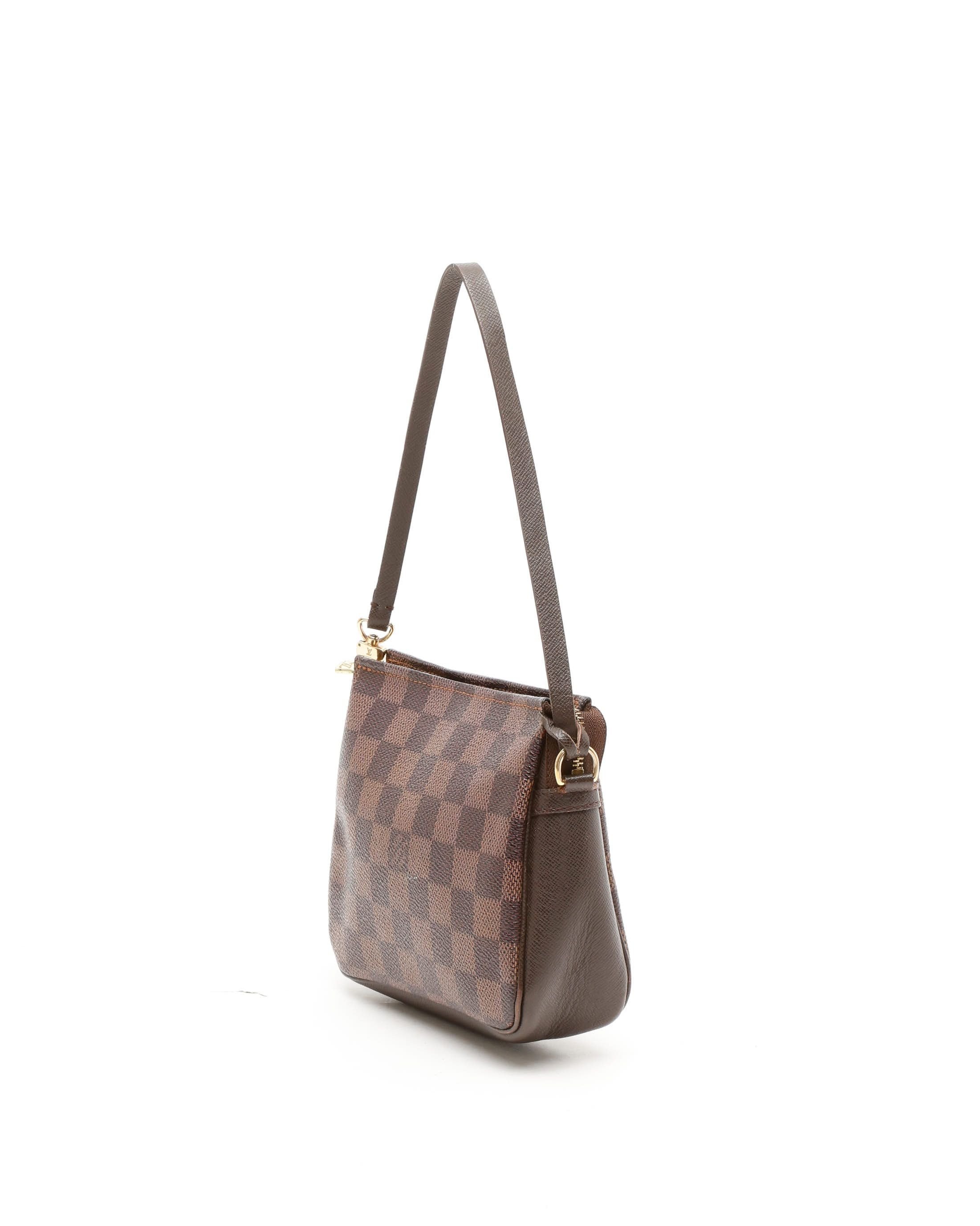 Pre-owned Louis Vuitton Damier Ebene Truth Makeup Bag In Brown