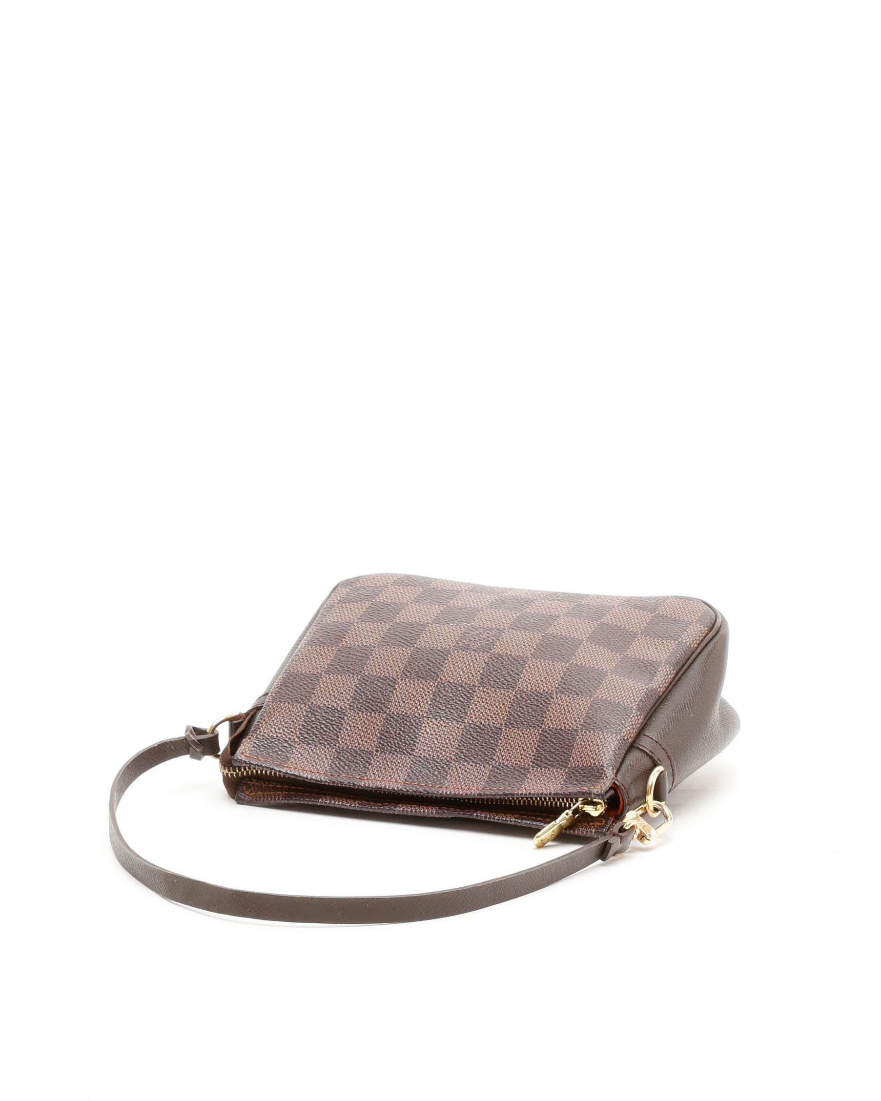 Pre-owned Louis Vuitton Damier Ebene Truth Makeup Bag In Brown