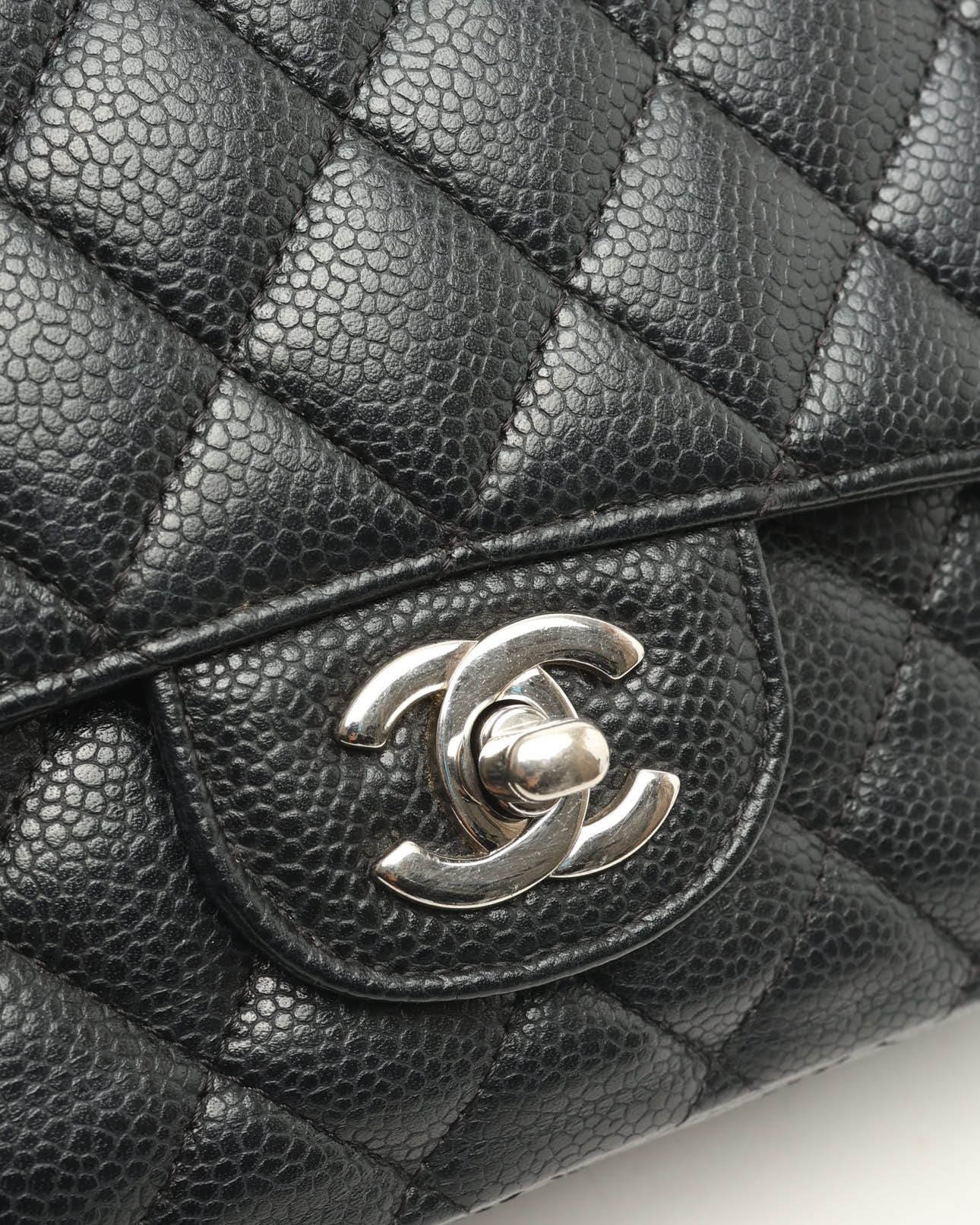 Pre-owned Chanel Classic Medium Caviar Double Flap Bag In Black