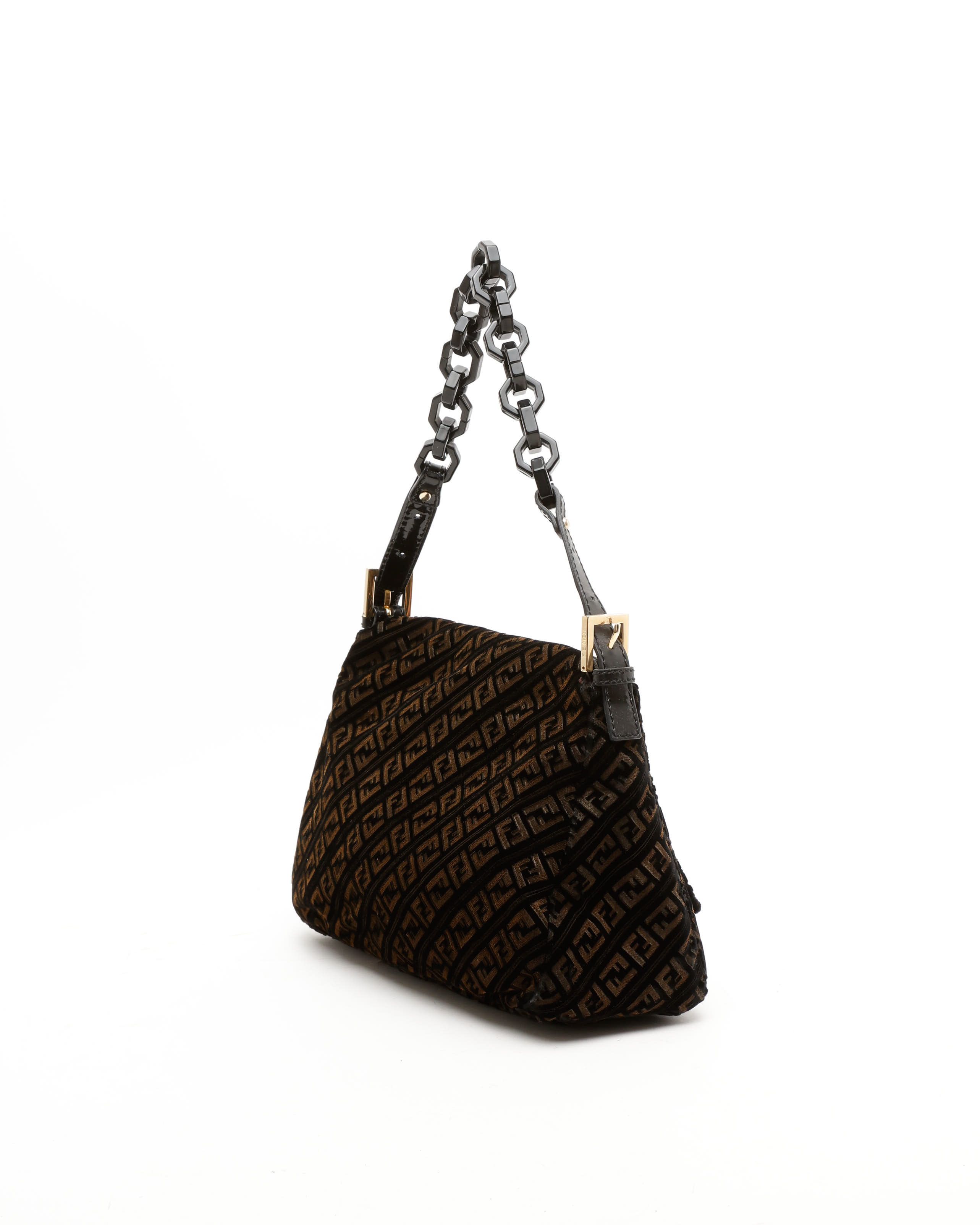 Fendi Velour Mama Bag In Black