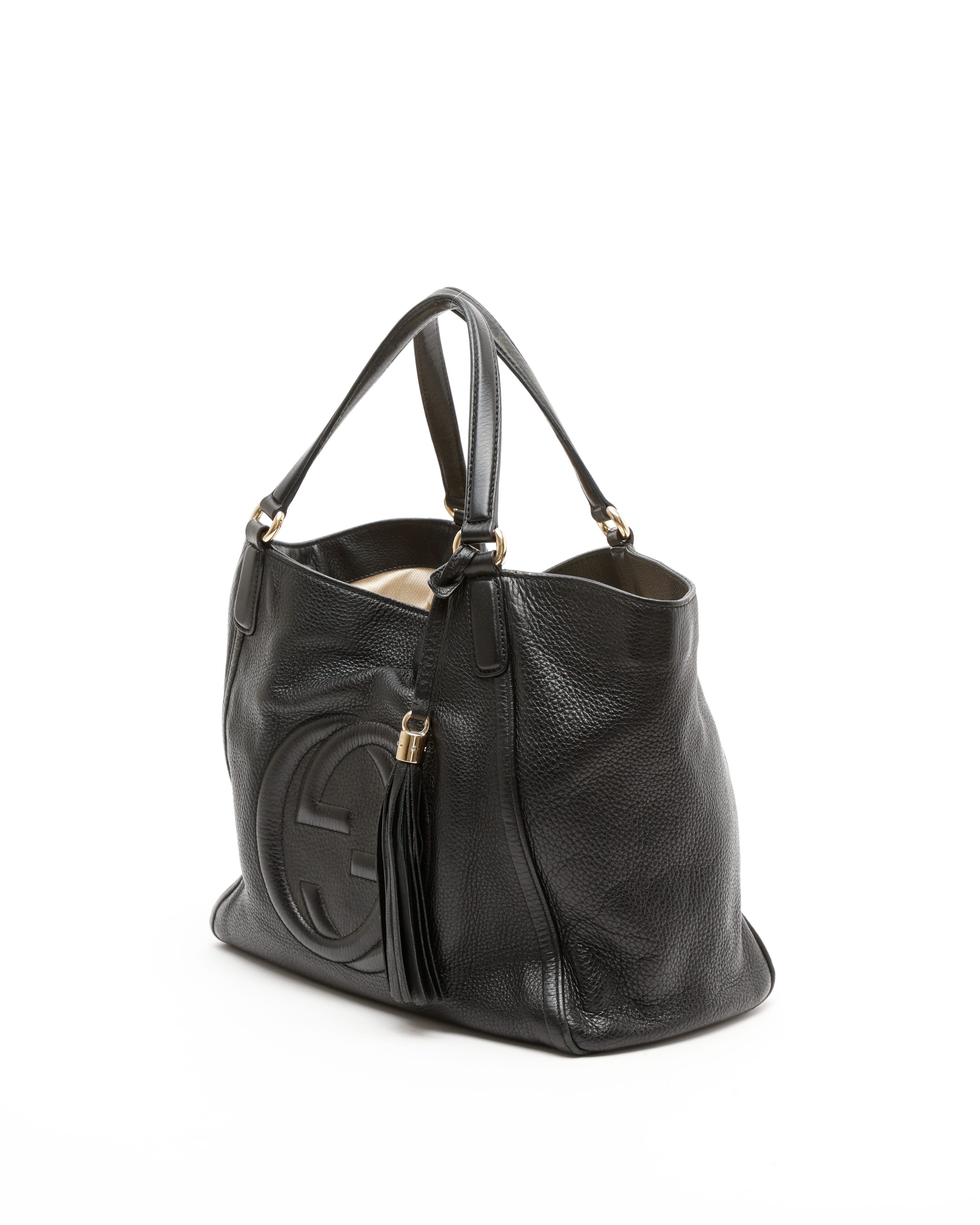 Gucci Soho Tassel Tote Bag In Black