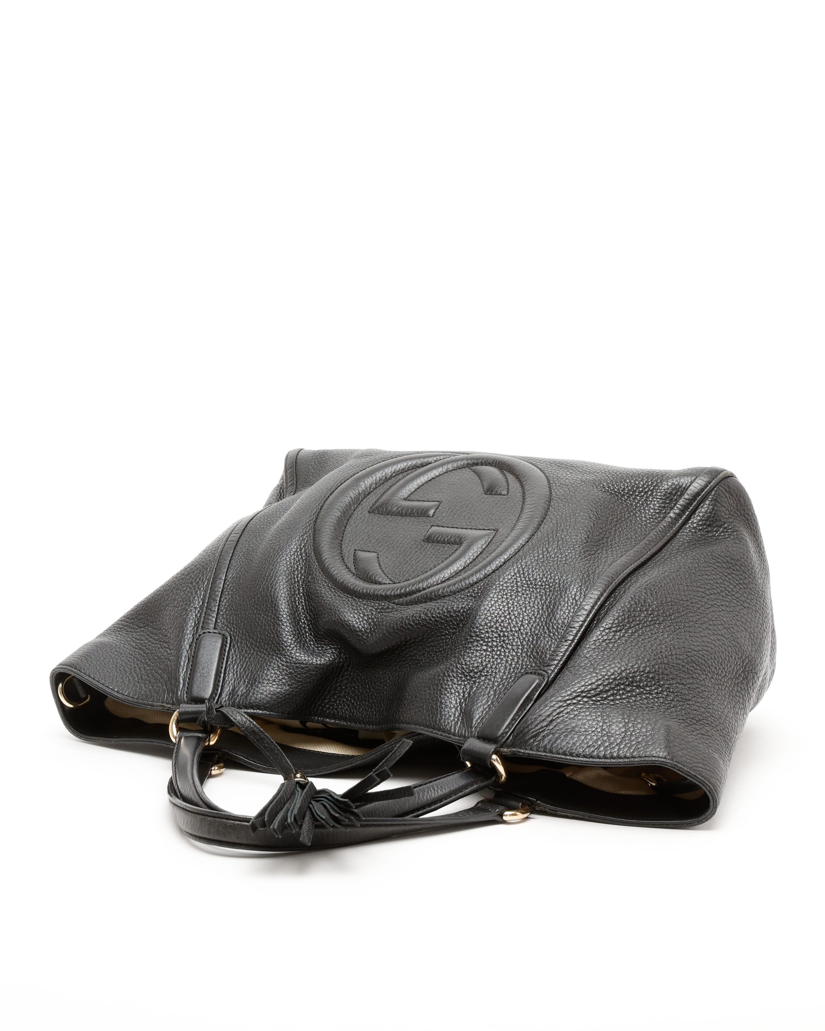 Gucci Soho Tassel Tote Bag In Black