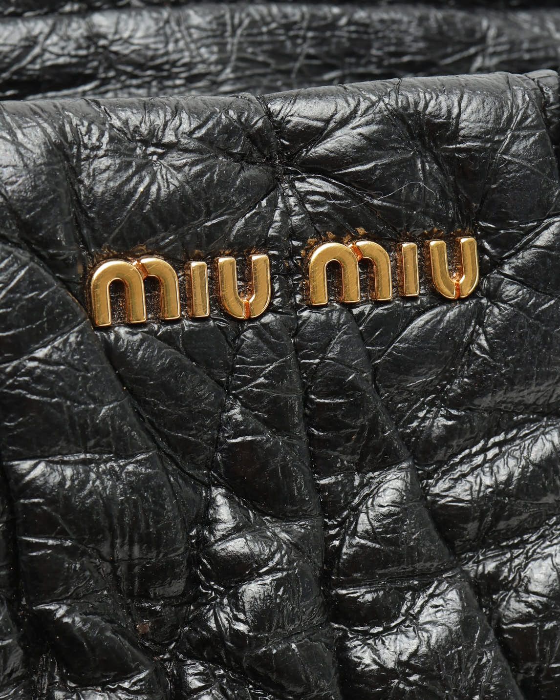 Miu Miu Matelassé Chain Bag In Black