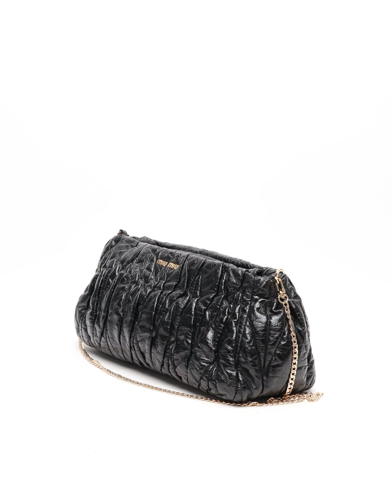 Miu Miu Matelassé Chain Bag In Black