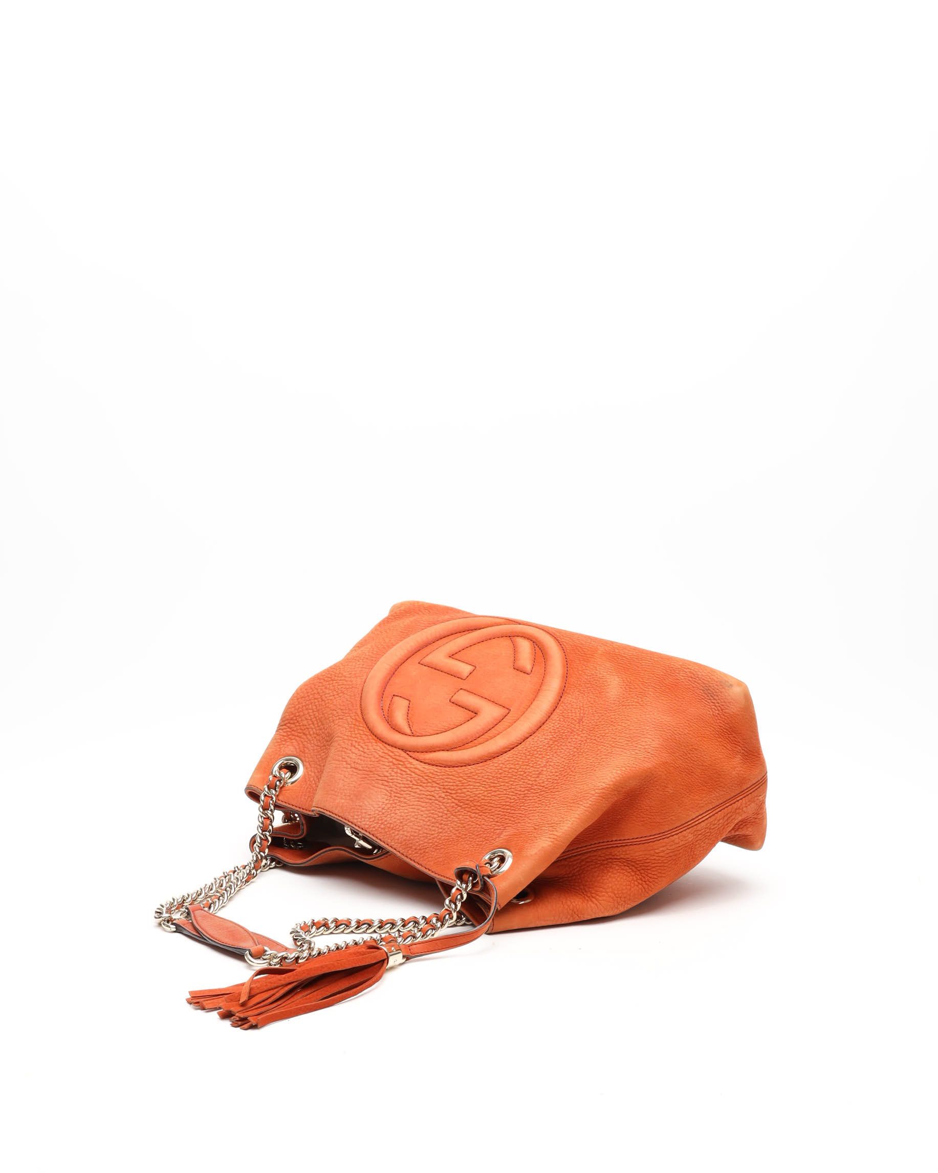 Gucci Soho Chain Tote Bag In Orange