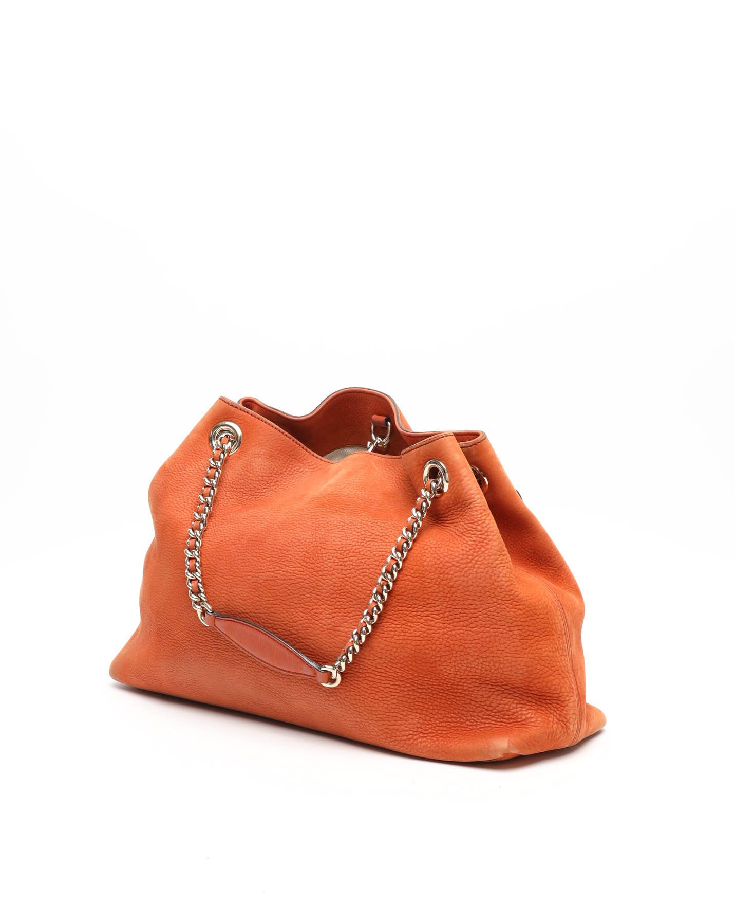Gucci Soho Chain Tote Bag In Orange