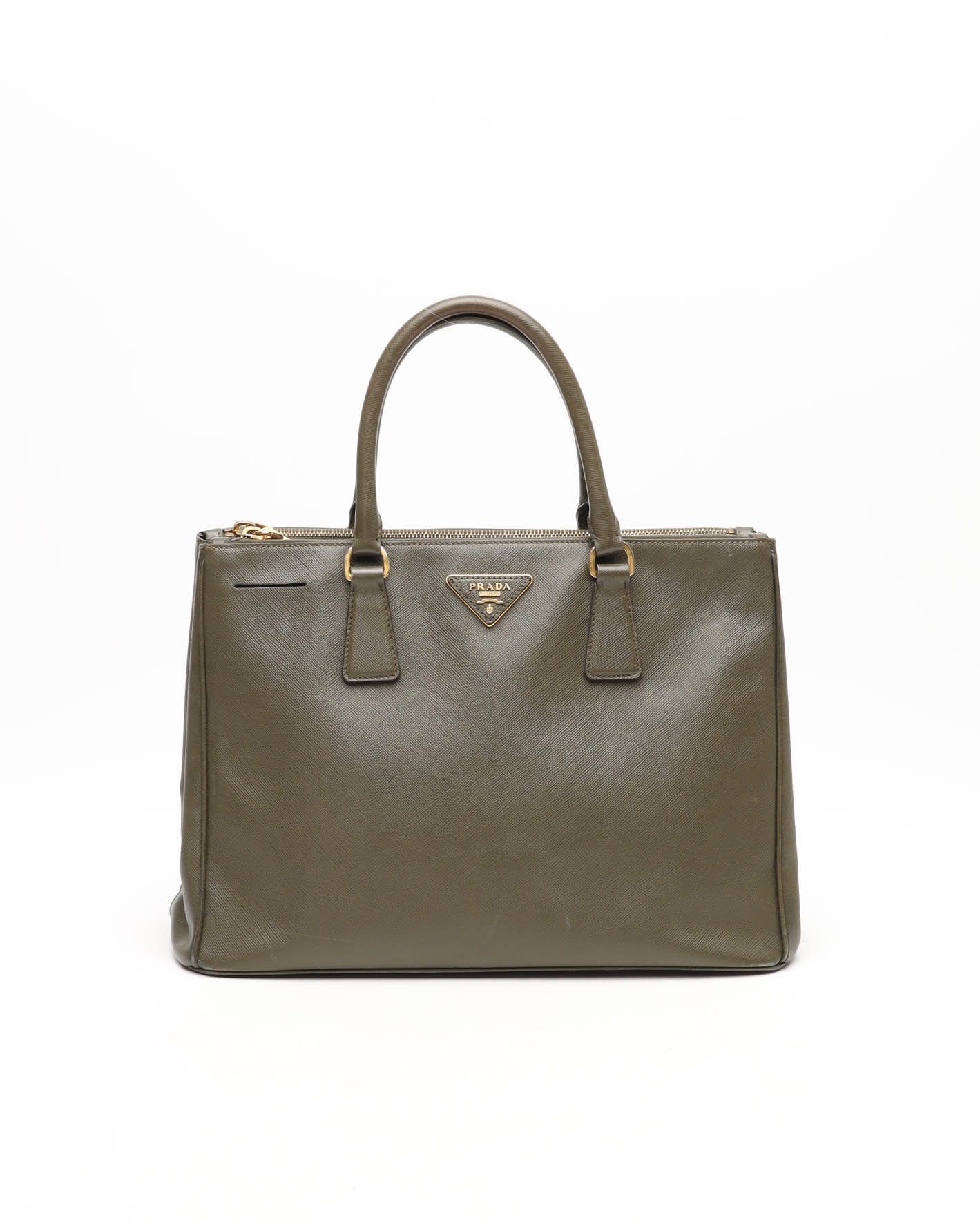 Prada Large Saffiano Lux Galleria Double Zip Bag