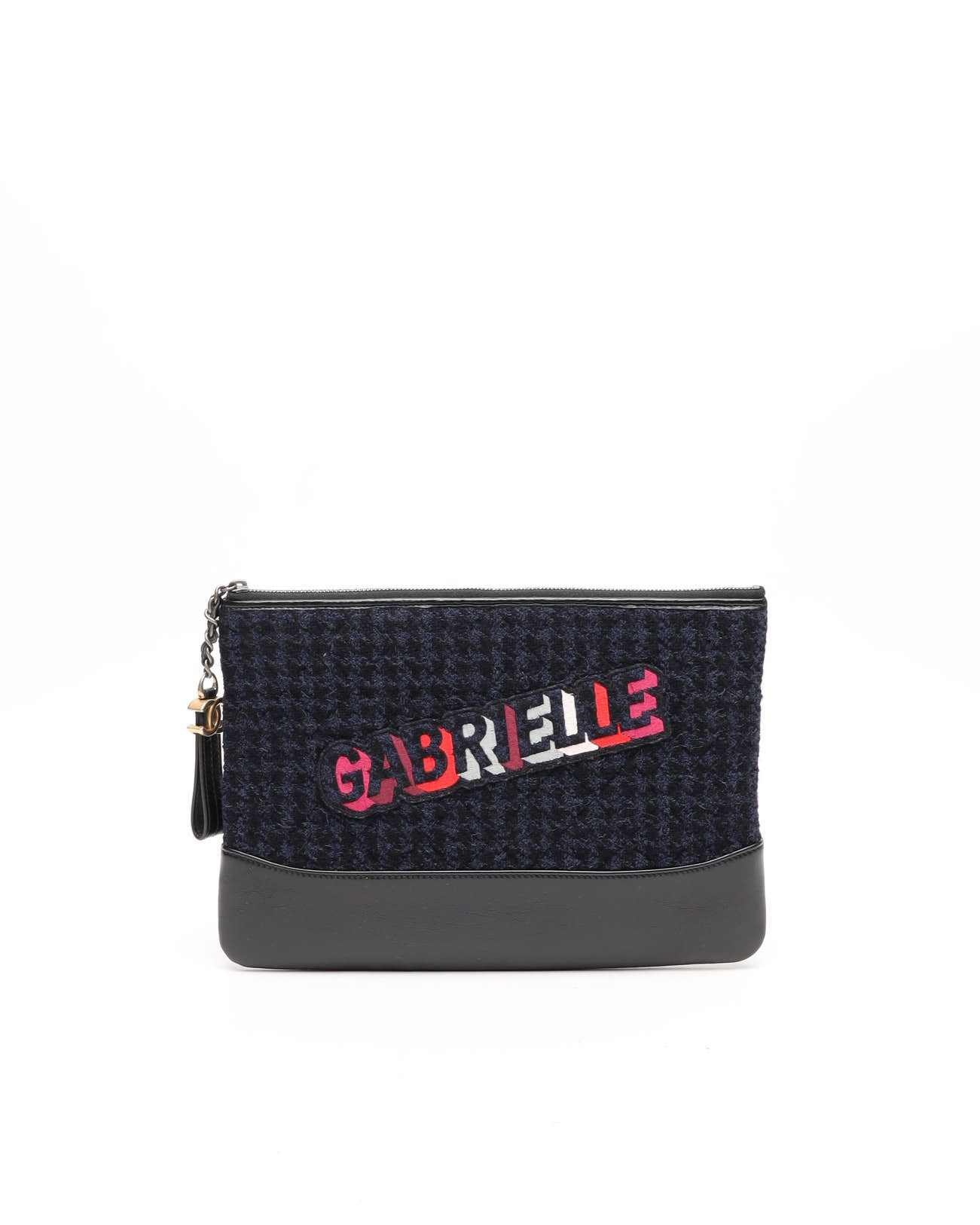 Chanel Gabrielle Quilted Tweed Clutch Bag