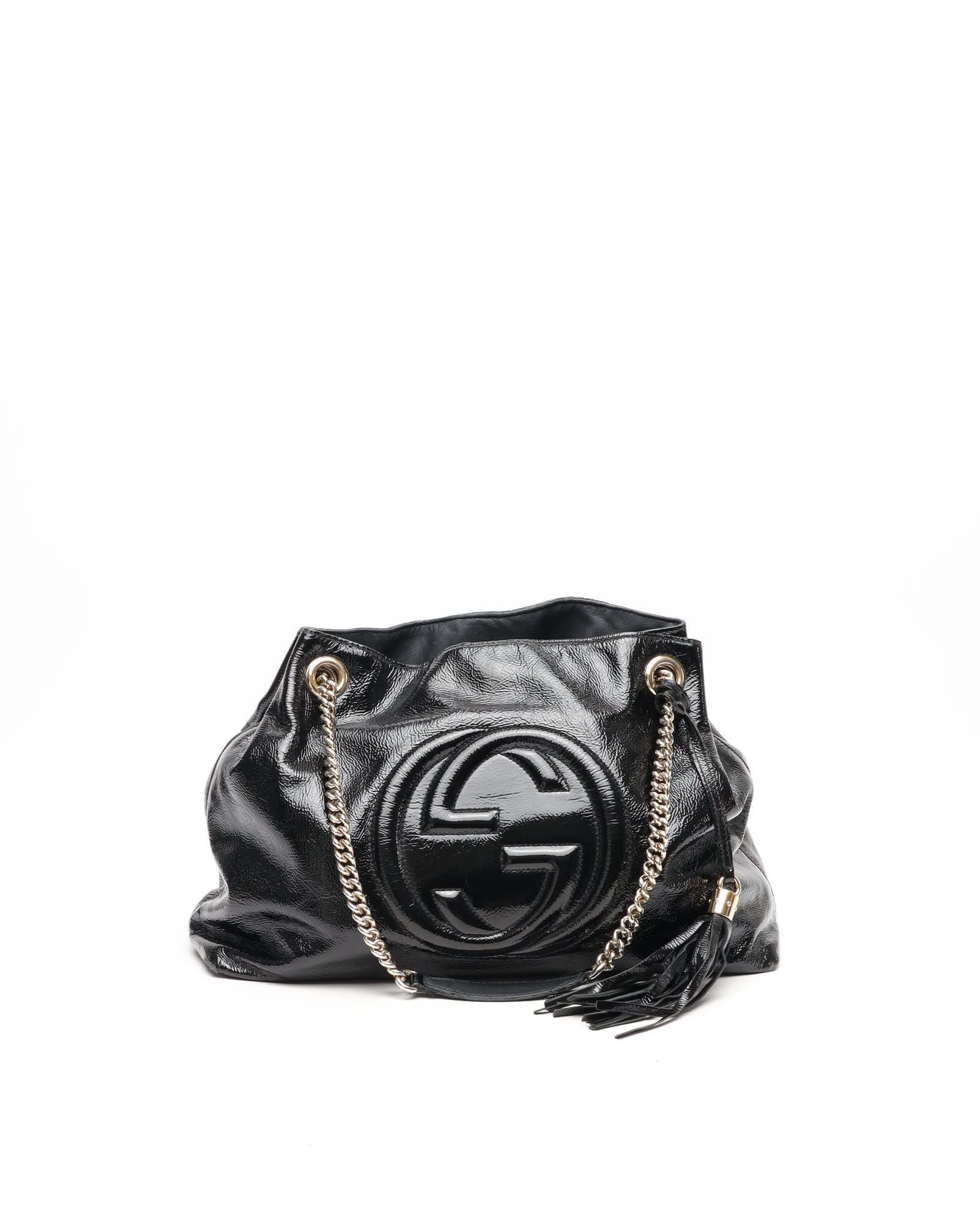 Gucci Patent Soho Chain Tote Bag