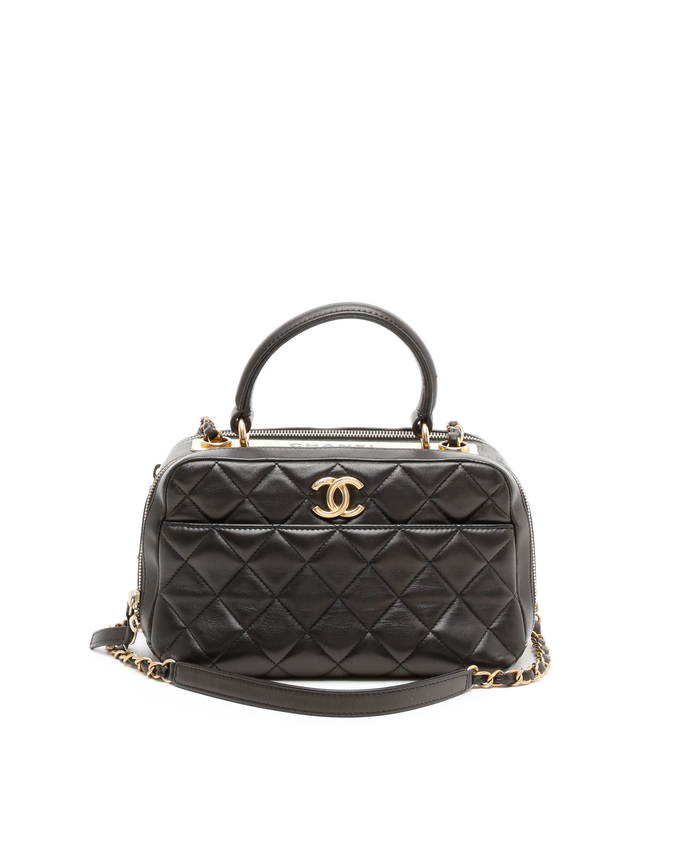 Click to view more detailed imagery on our partner's website Pre-owned Chanel Medium Trendy Top Handle Bag In Black
