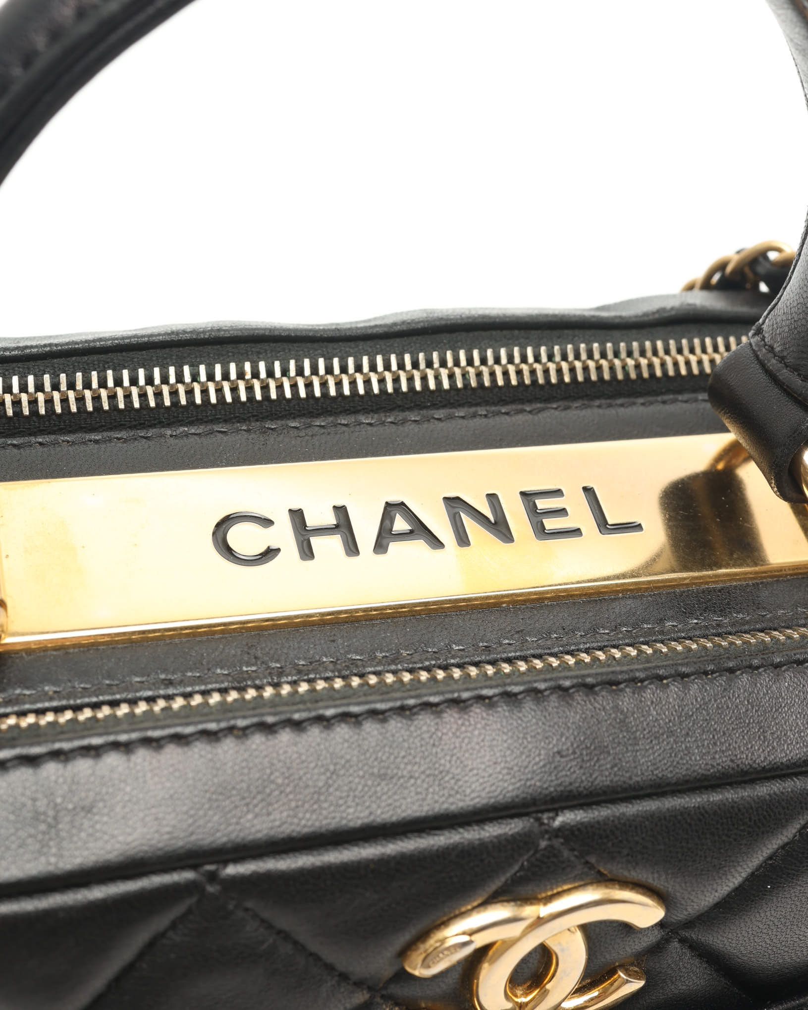 CHANEL Pre-owned Medium Trendy Top Handle Bag In Black