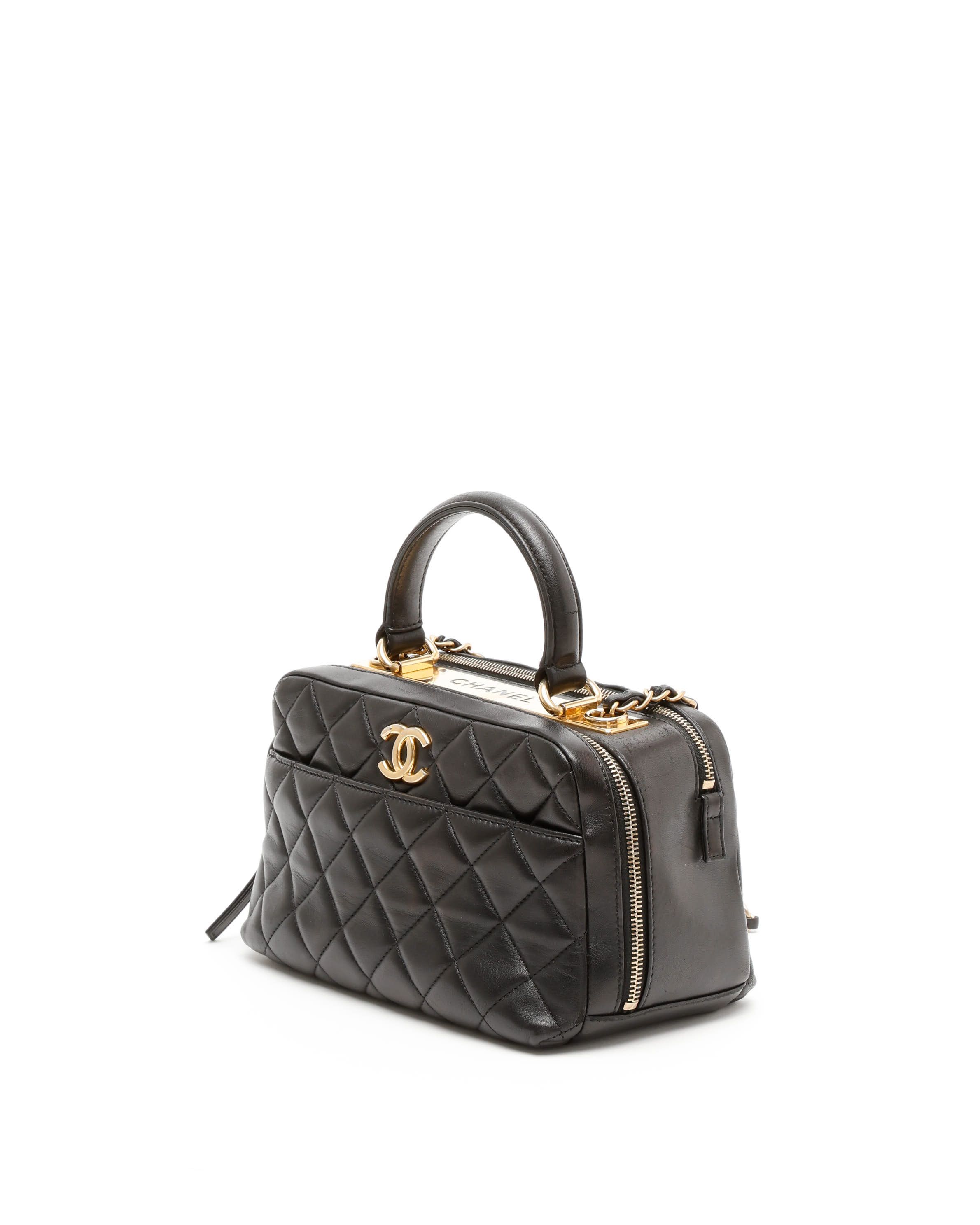 CHANEL Pre-owned Medium Trendy Top Handle Bag In Black