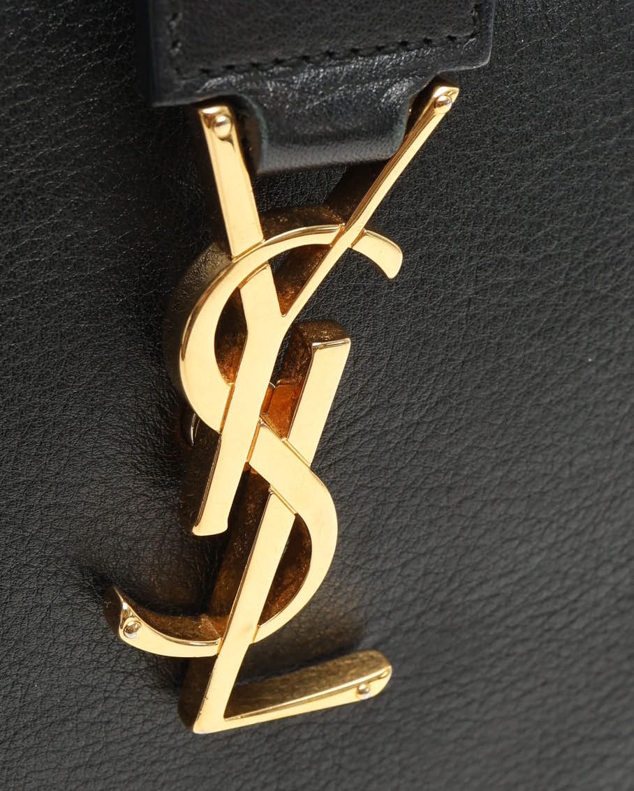 Saint Laurent Monogram Baby Cabas Bag In Black