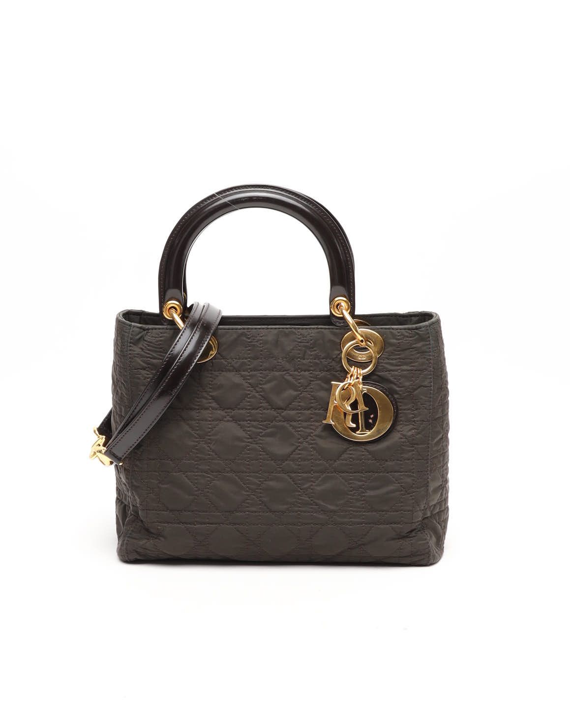 Dior Christian Medium Lady Bag In Brown