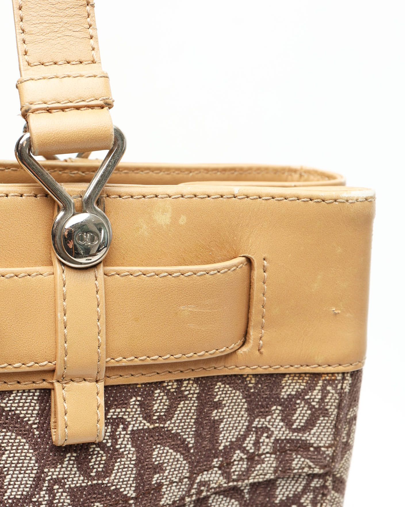 Dior Christian Oblique Pocket Tote Bag In Brown