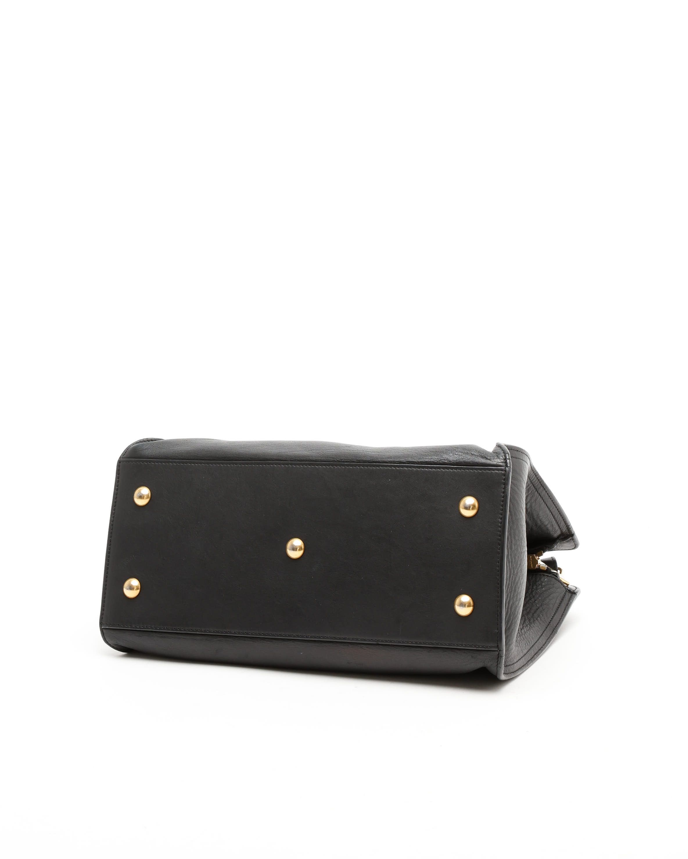 Saint Laurent Monogram Cabas Y Bag In Black