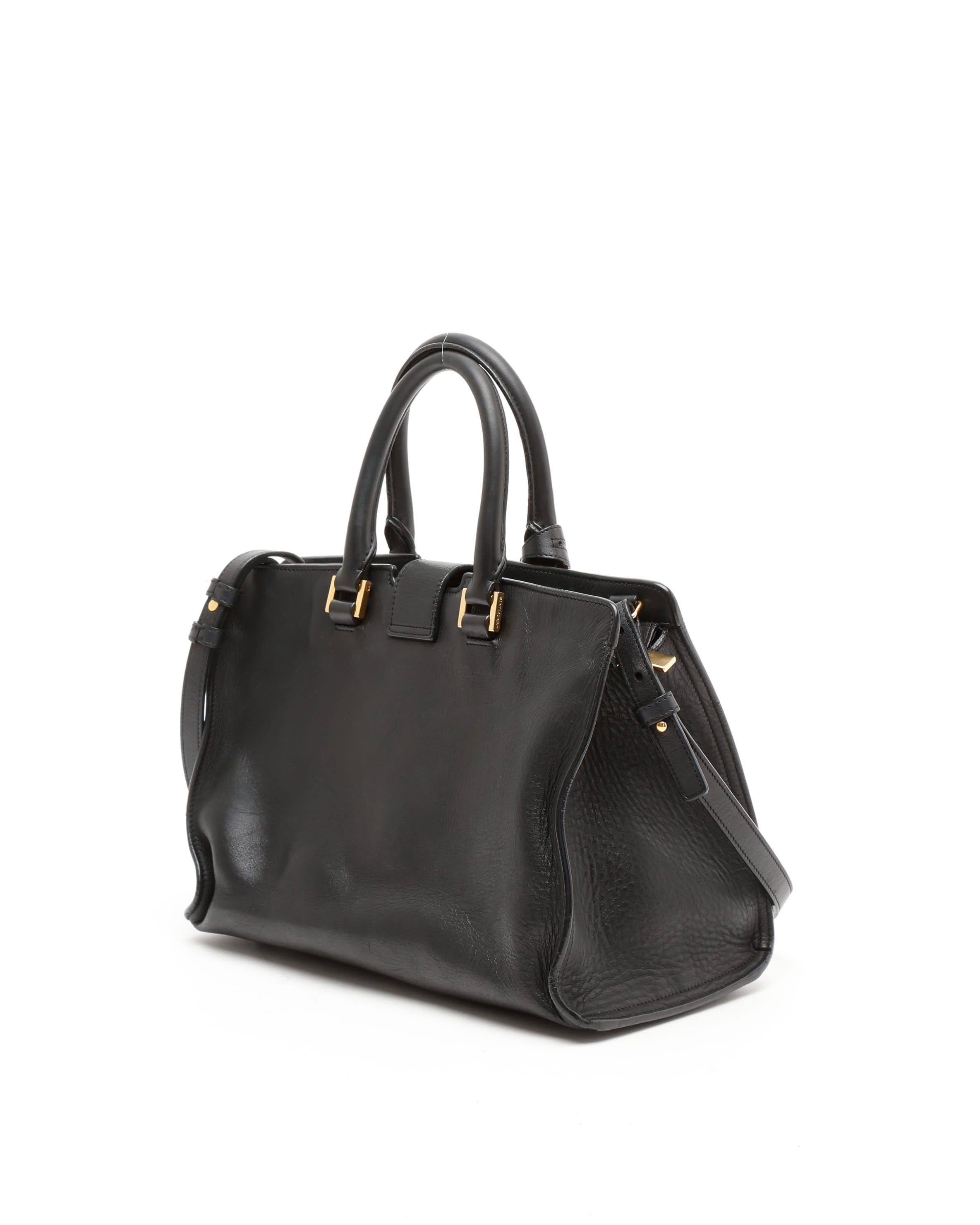 Saint Laurent Monogram Cabas Y Bag In Black