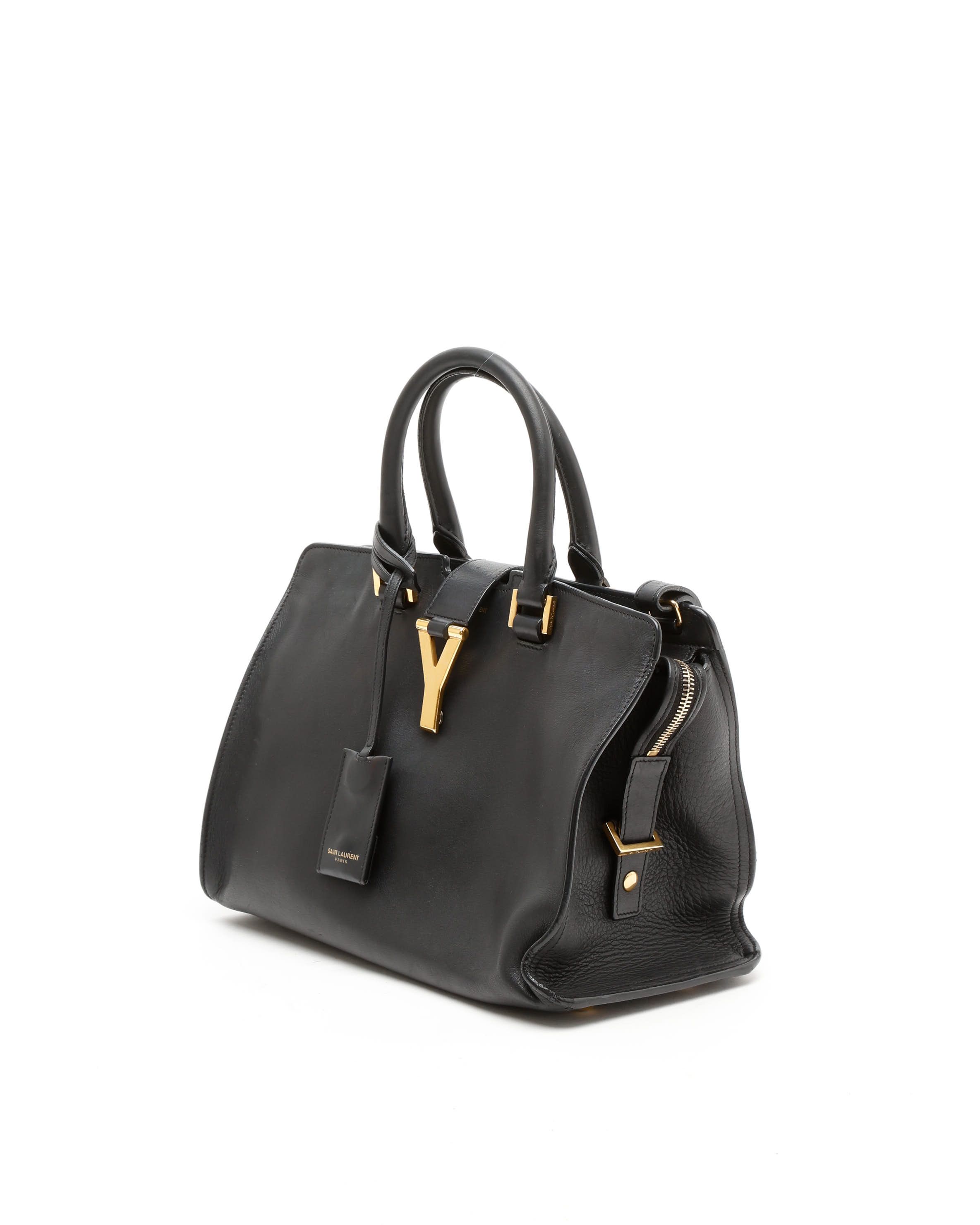 Saint Laurent Monogram Cabas Y Bag In Black