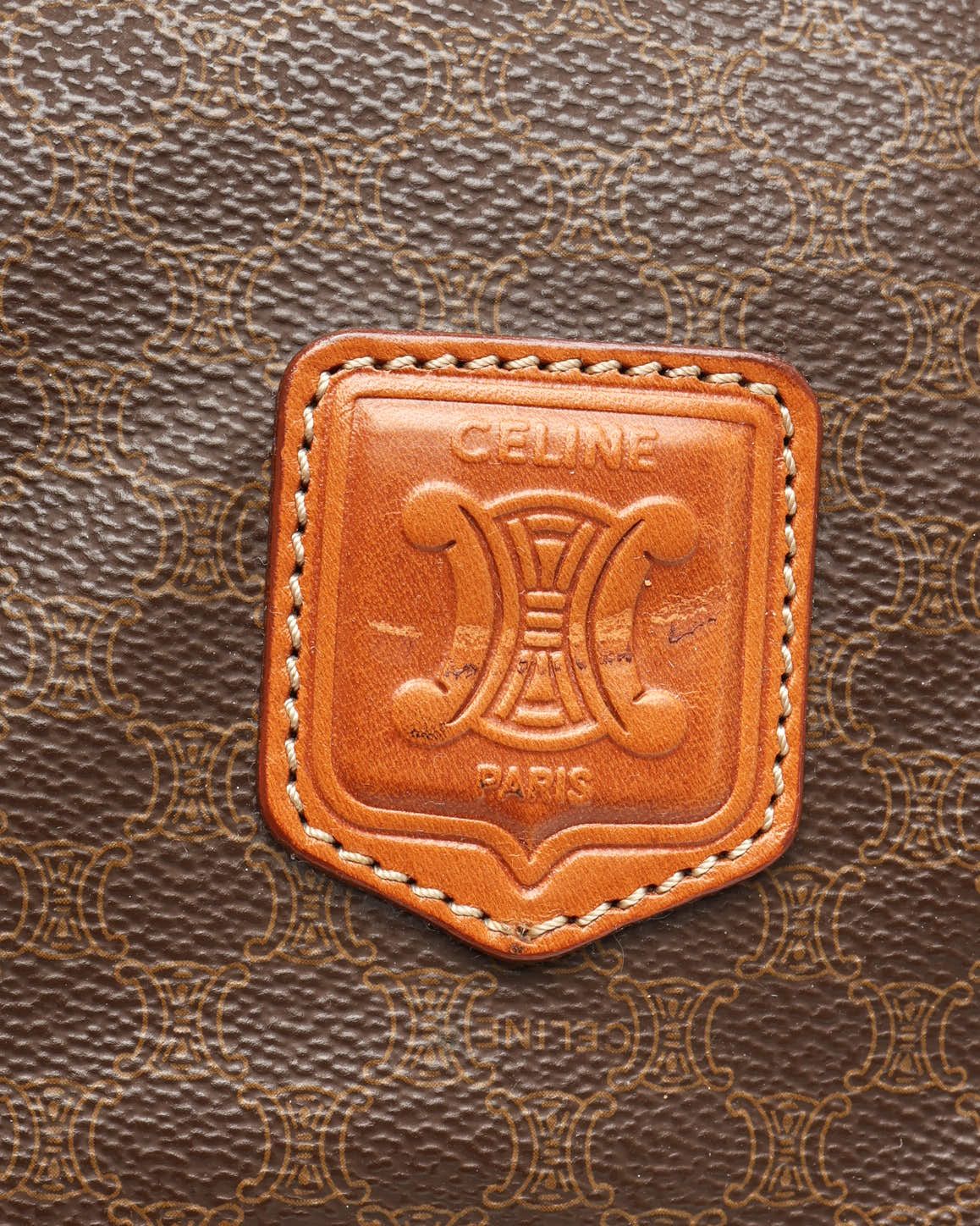 Celine Céline Macadam Boston Bag In Brown