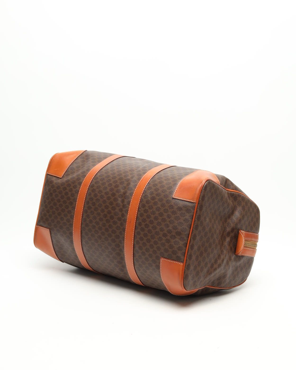 Celine Céline Macadam Boston Bag In Brown