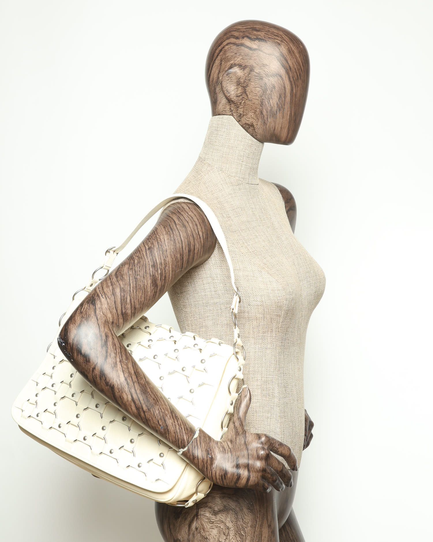 Dior Christian Croisette Hobo Bag In White