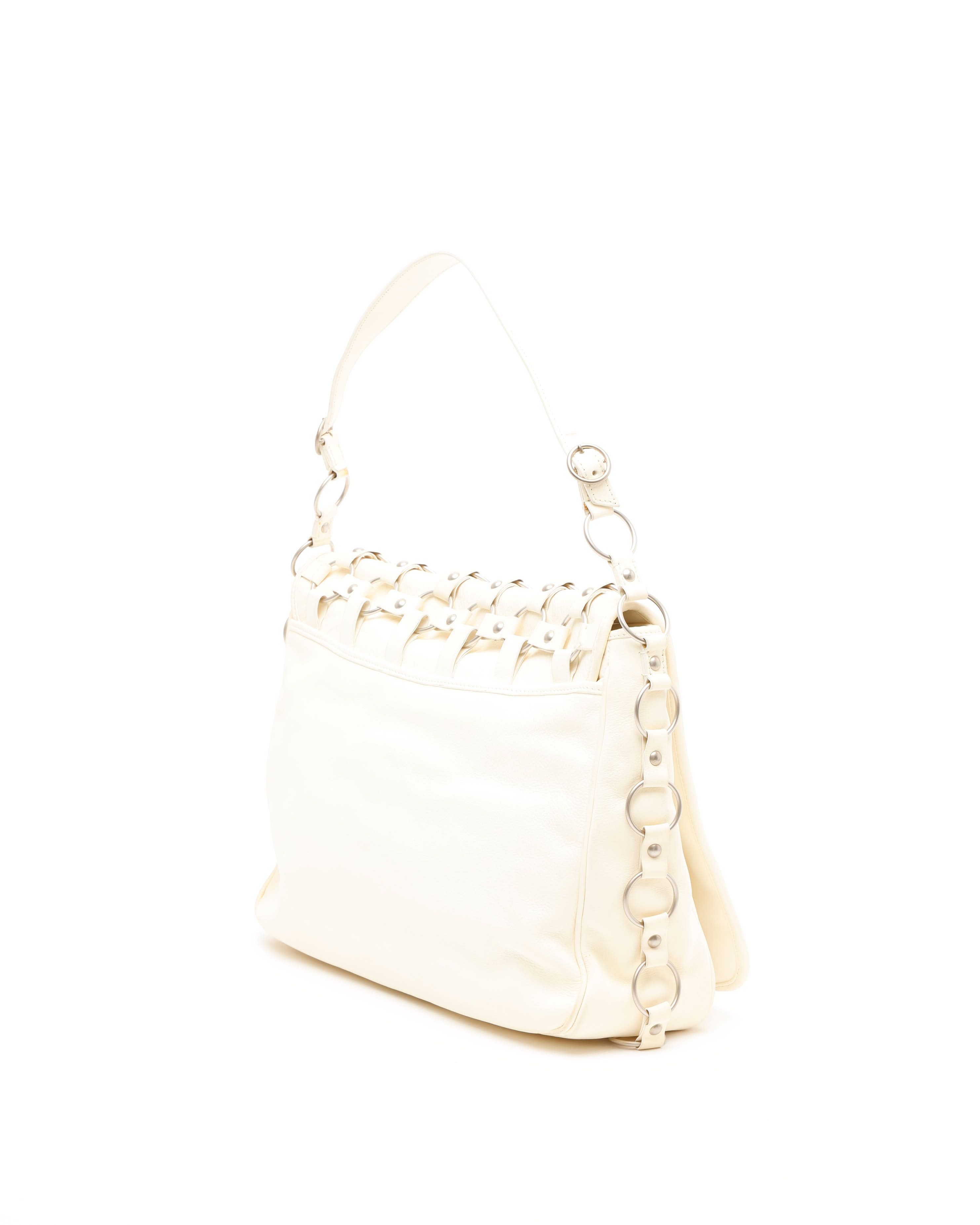 Dior Christian Croisette Hobo Bag In White