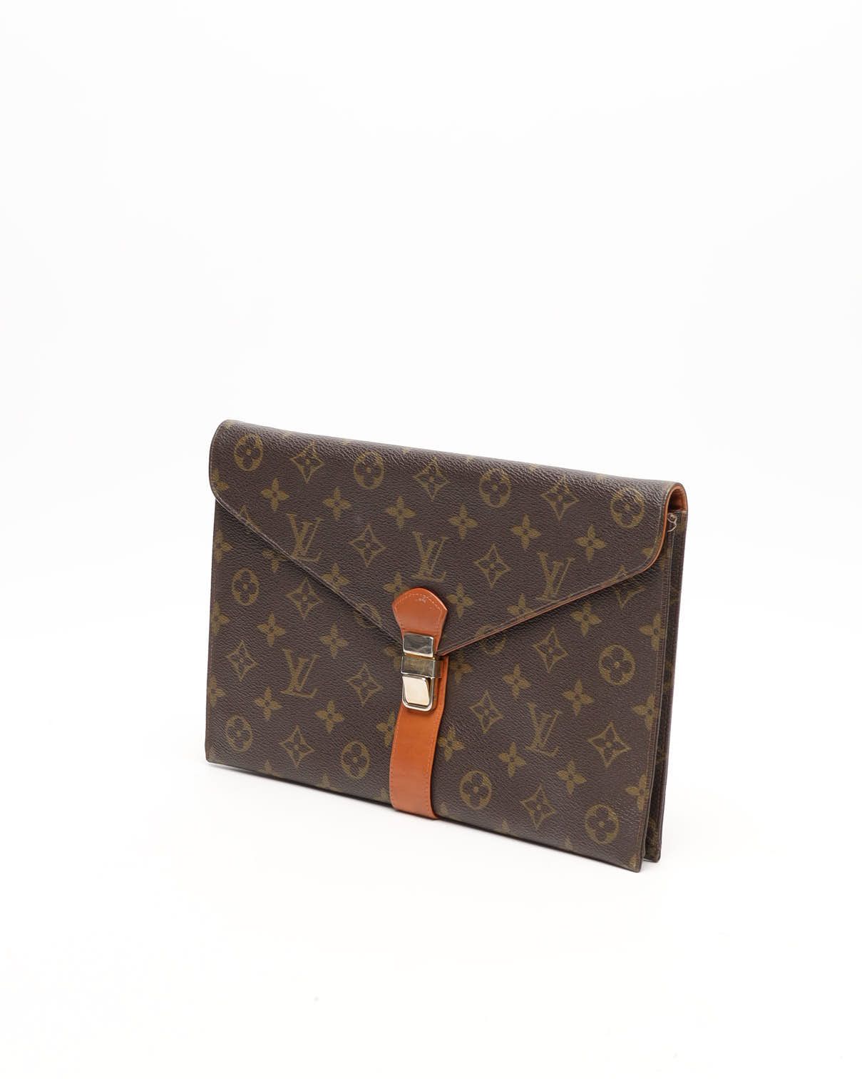 Pre-owned Louis Vuitton Monogram Envelope Clutch In Brown