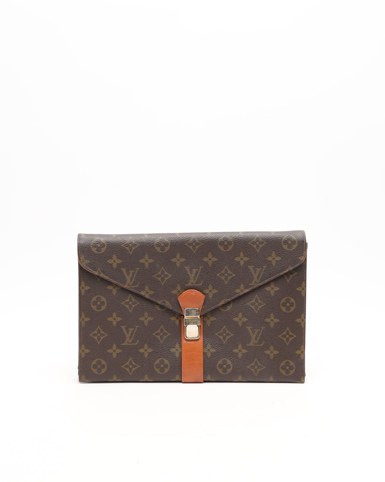 Pre-owned Louis Vuitton Monogram Envelope Clutch In Brown