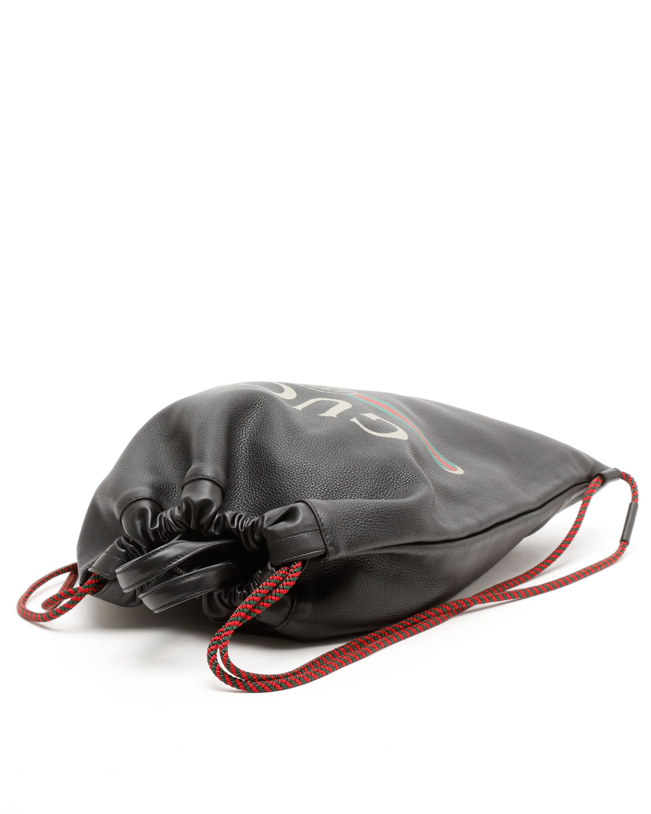 Gucci Drawstring Backpack In Black