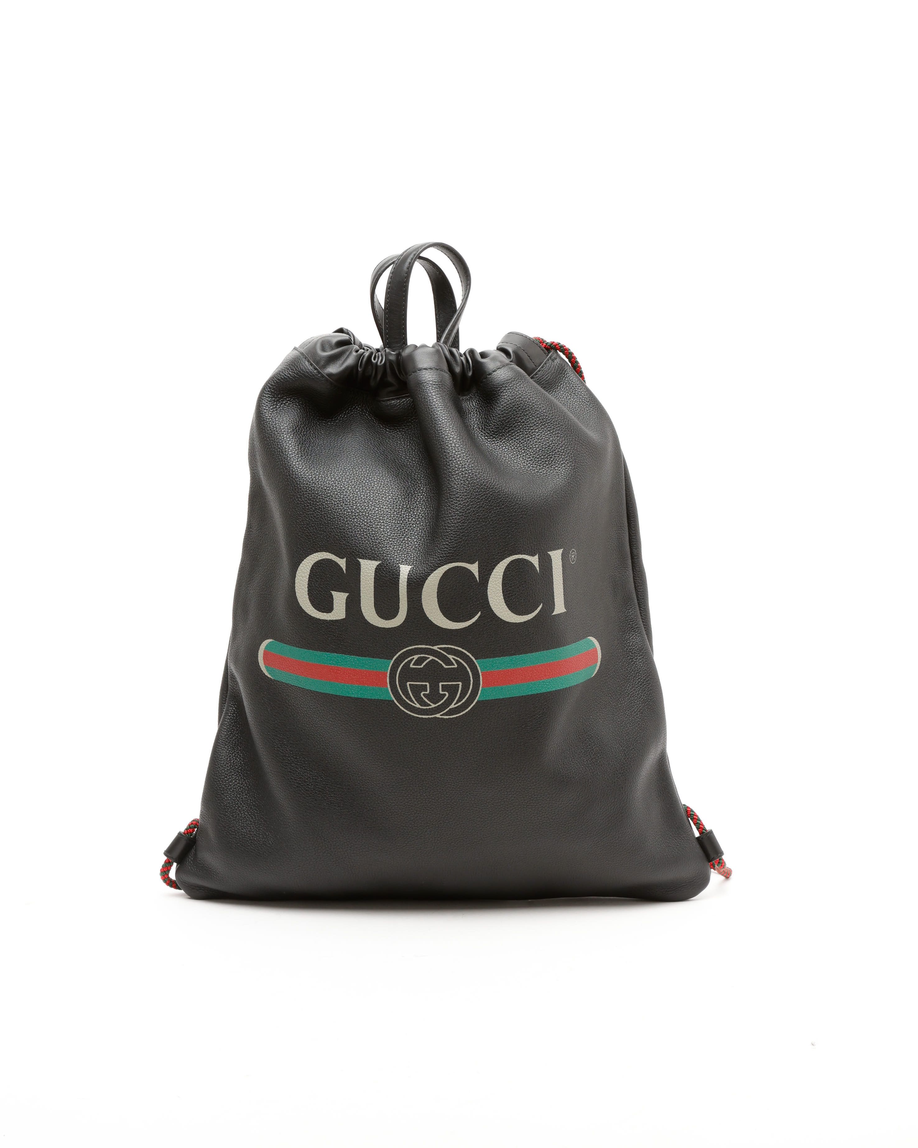 Gucci Drawstring Backpack In Black