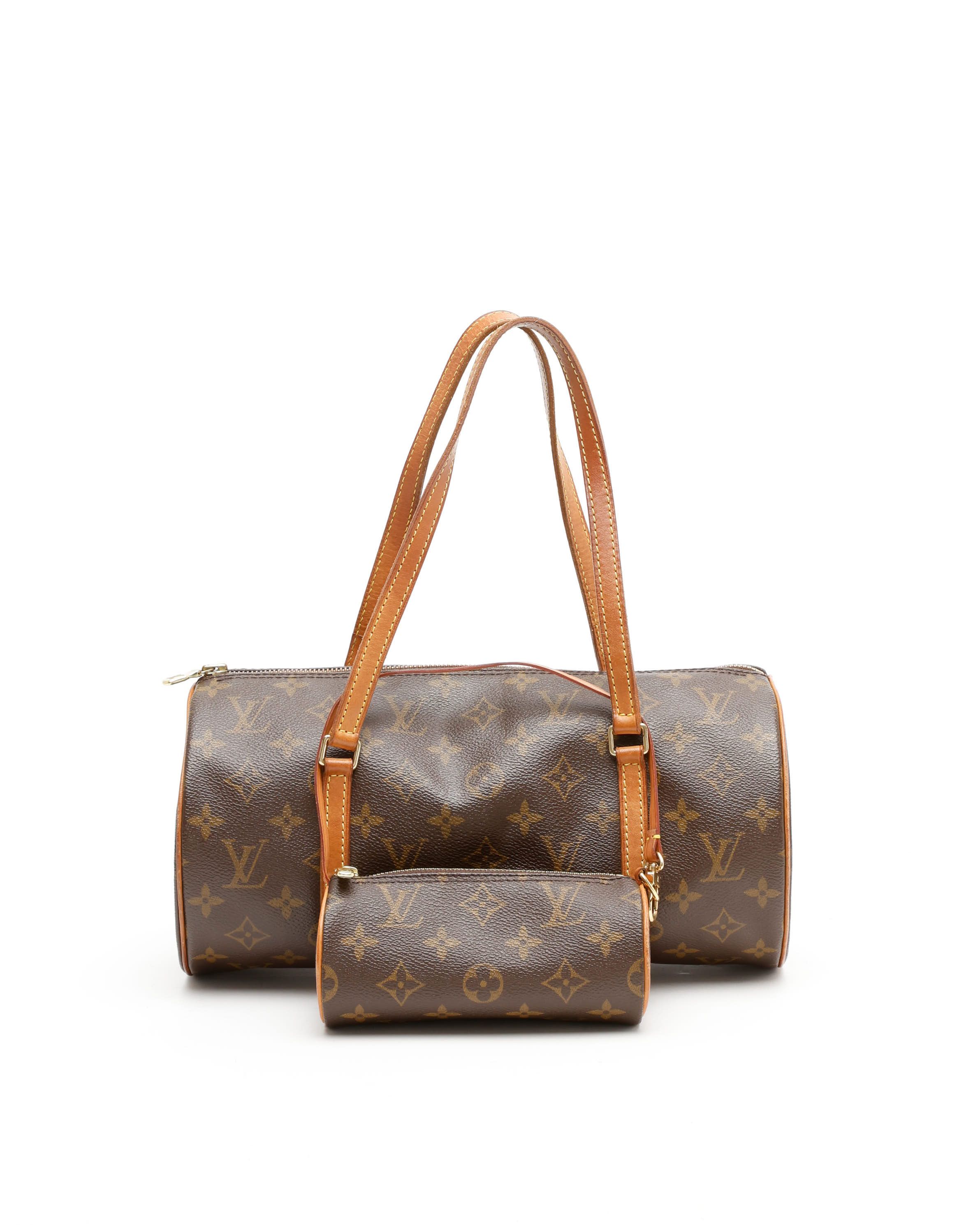 Pre-owned Louis Vuitton Monogram Papillon Pochette 30 Bag In Brown