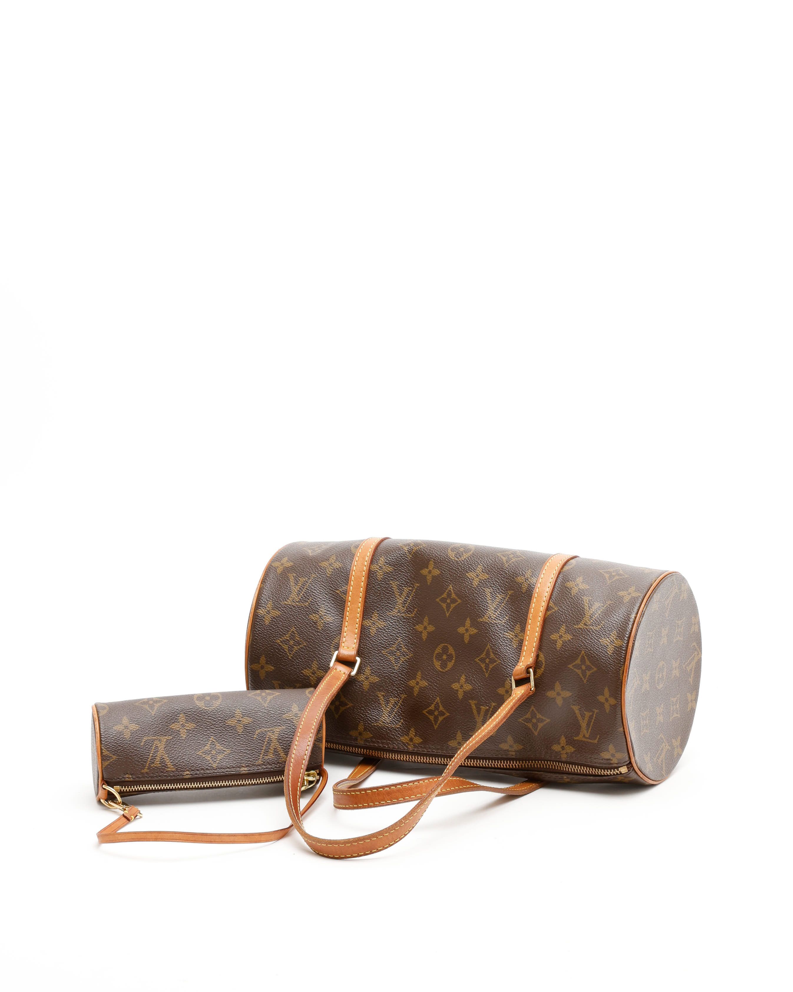 Pre-owned Louis Vuitton Monogram Papillon Pochette 30 Bag In Brown