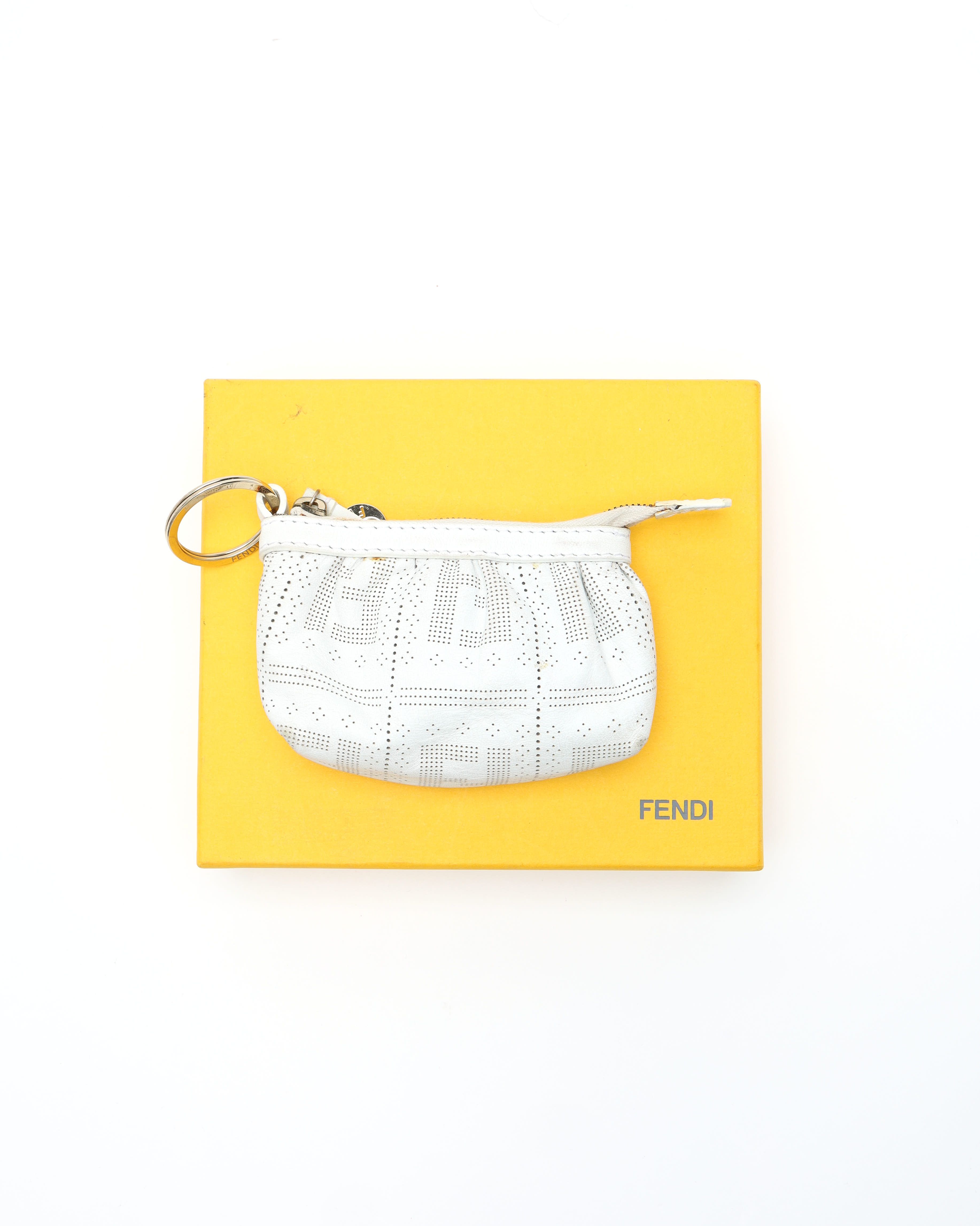 Fendi Zucca Key Pouch In White