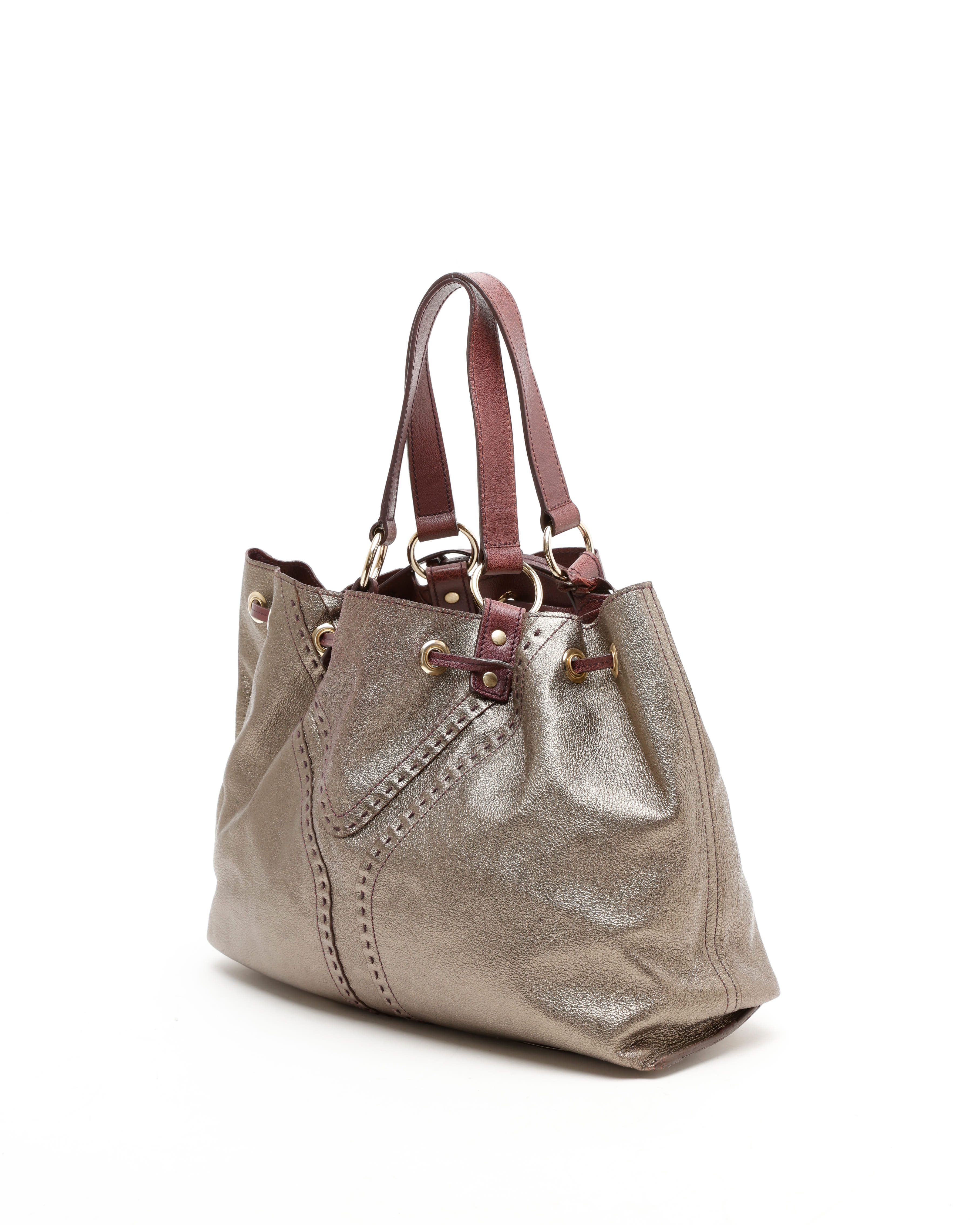 Saint Laurent Reversible Y Tote Bag In Brown