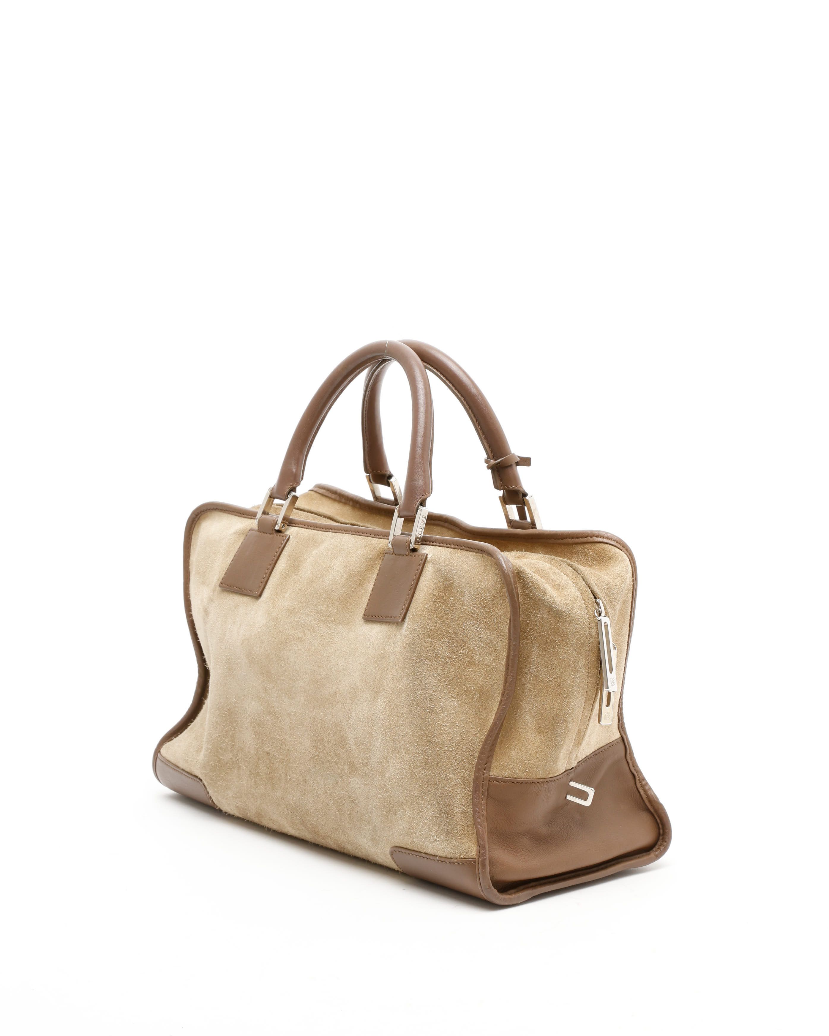 Loewe Suede Amazona Bag In Brown