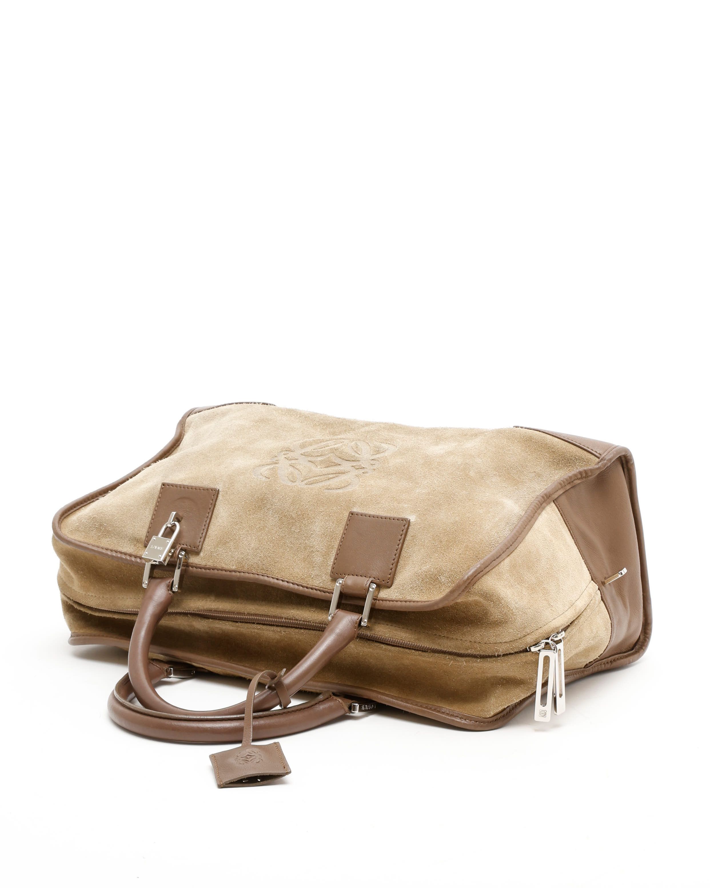 Loewe Suede Amazona Bag In Brown
