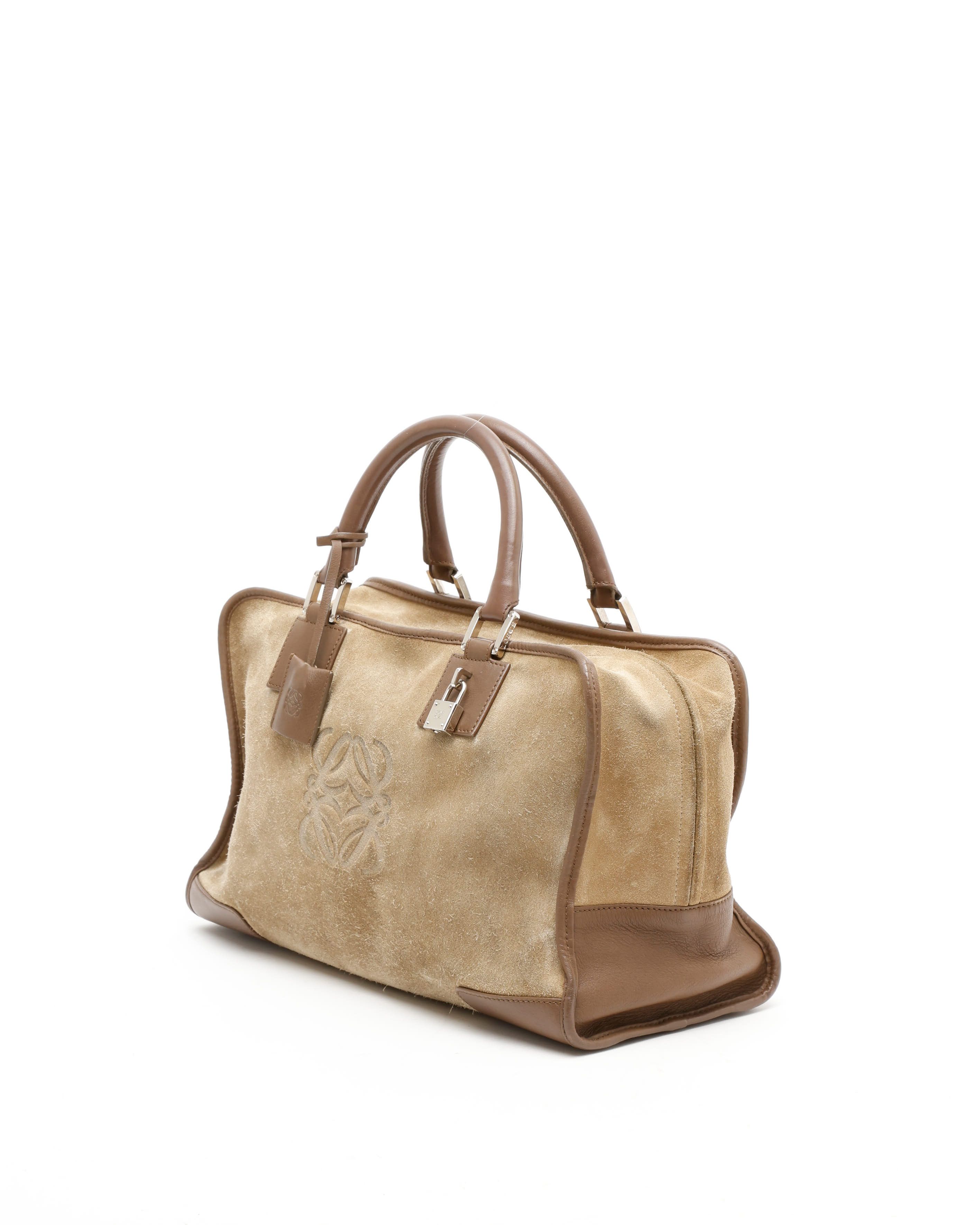Loewe Suede Amazona Bag In Brown