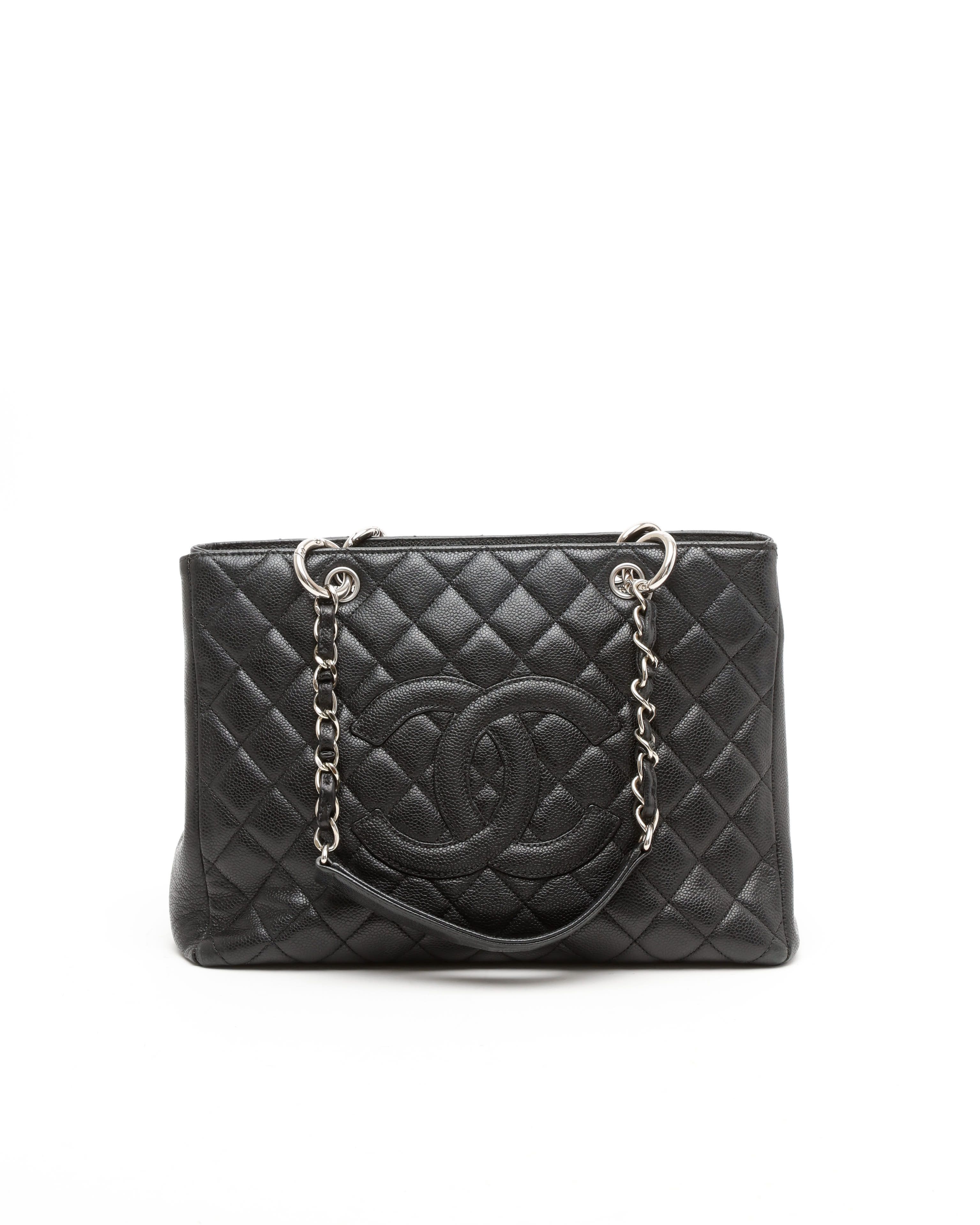 Click to view more detailed imagery on our partner's website Pre-owned Chanel Caviar Grand Shopping Gst Tote Bag In Black