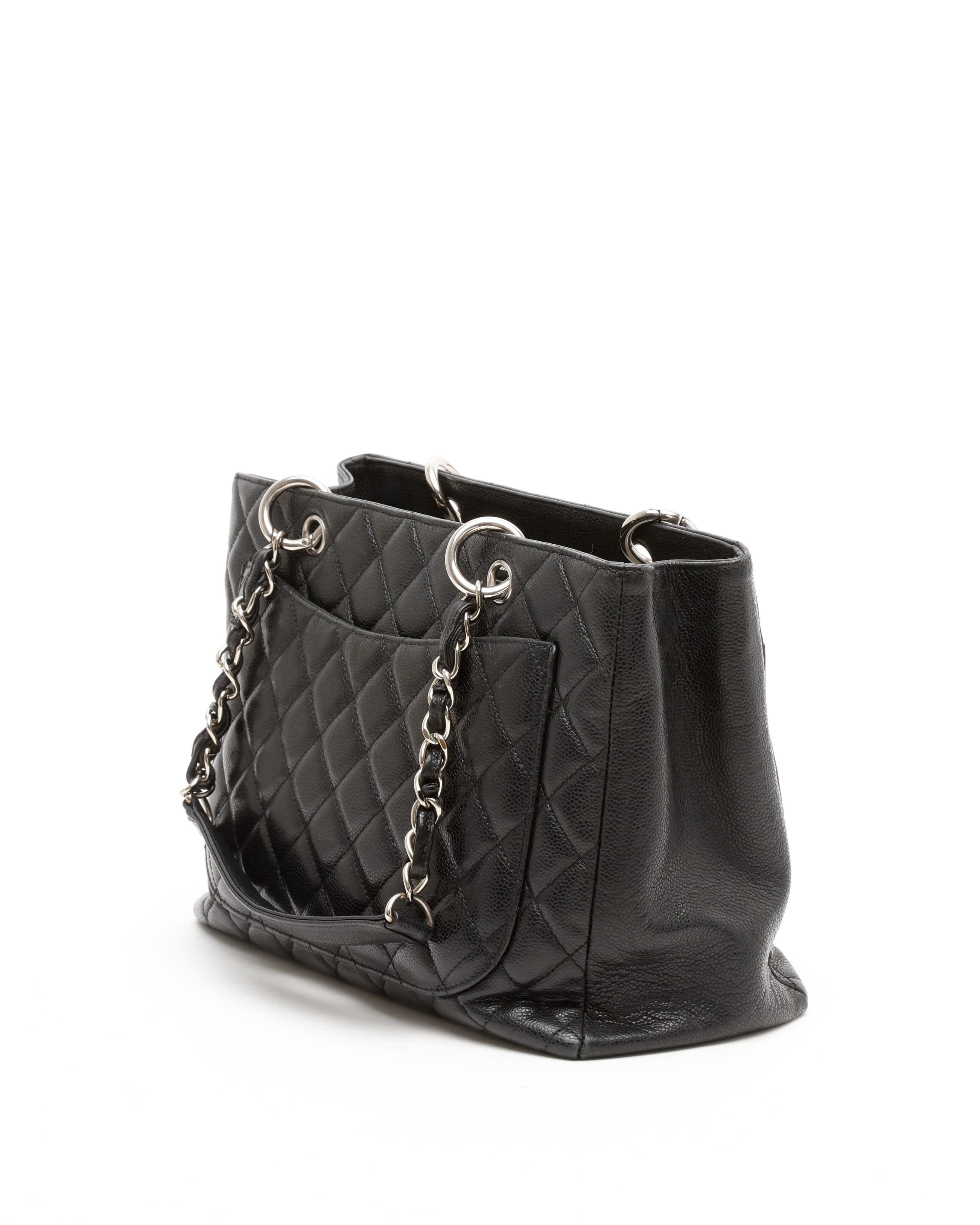 CHANEL Pre-owned Caviar Grand Shopping Gst Tote Bag In Black