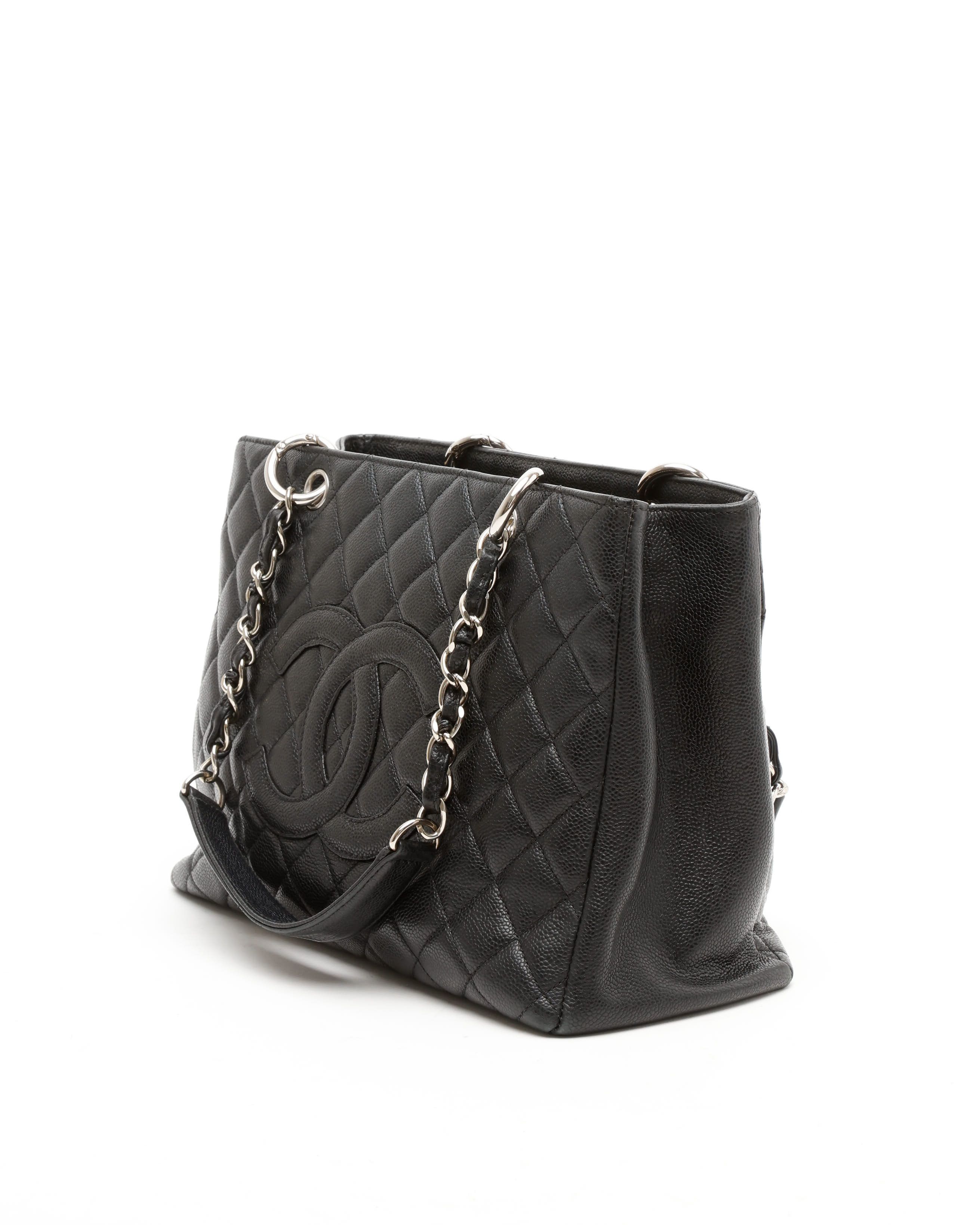CHANEL Pre-owned Caviar Grand Shopping Gst Tote Bag In Black