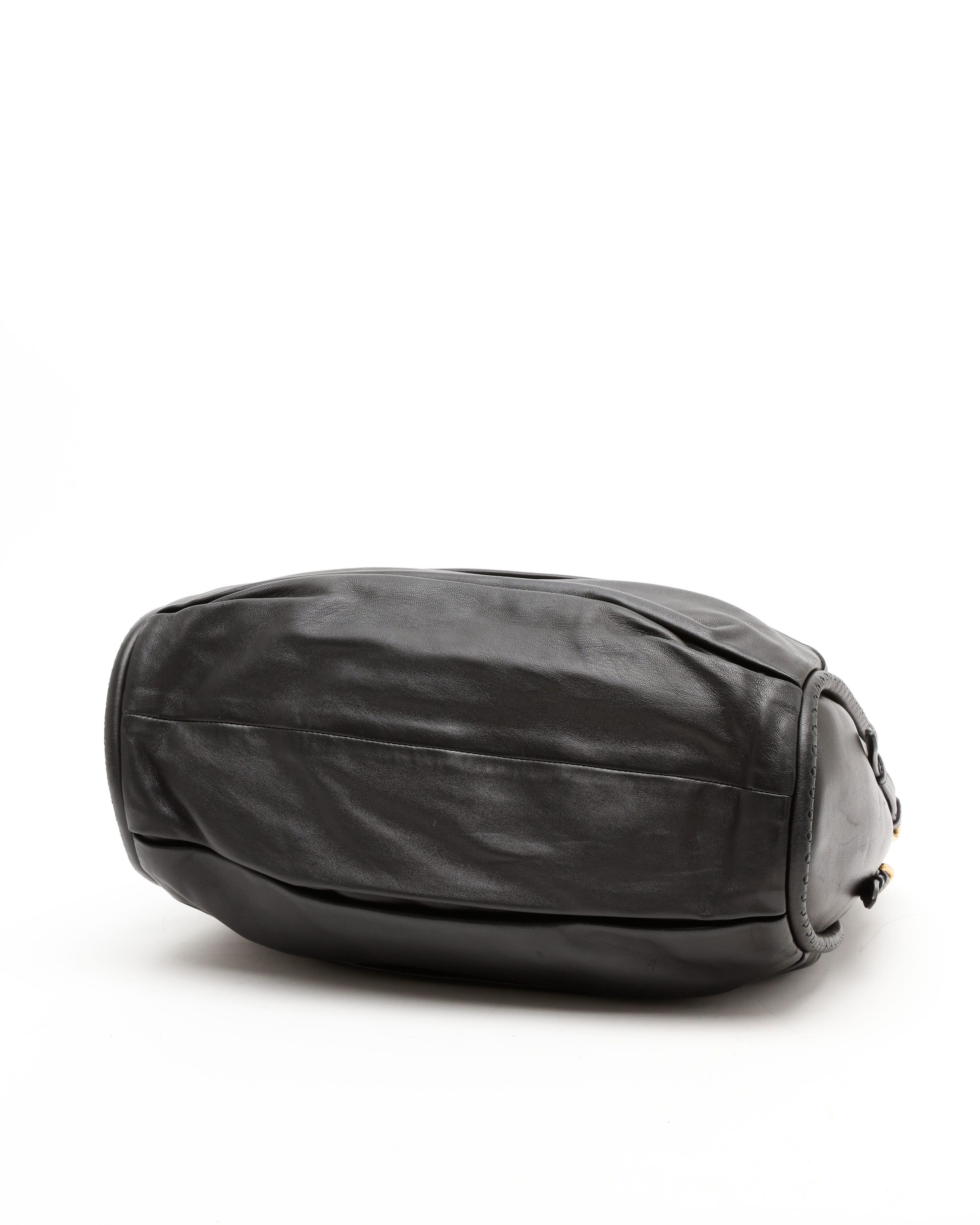 Dior Christian  Draped Hobo Bag In Black